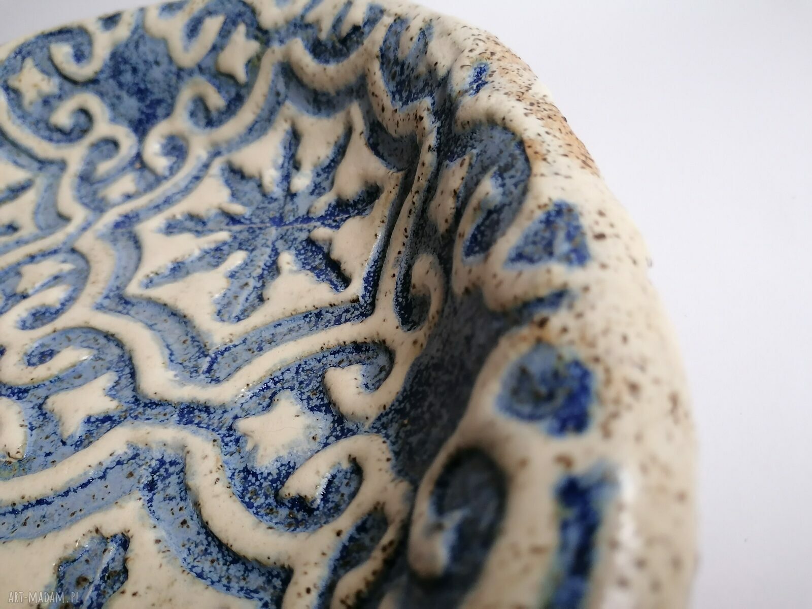 Duża misa ceramiczna „Wakacje w Hiszpanii” - ręcznie wykonana z gliny szamotowej