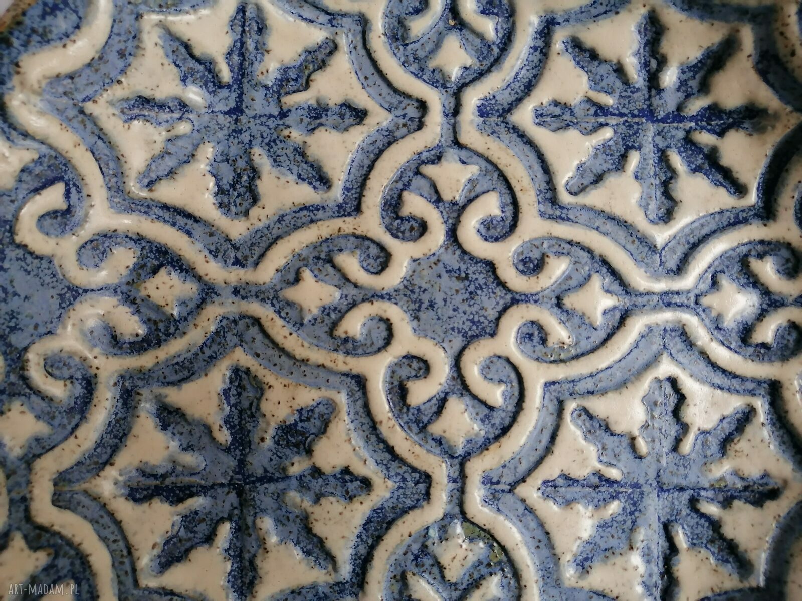 Duża misa ceramiczna „Wakacje w Hiszpanii” - ręcznie wykonana z gliny szamotowej