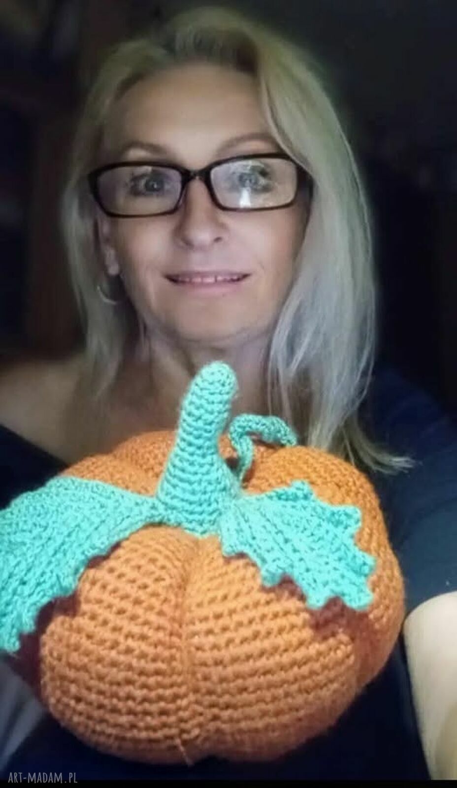 Duża szydełkowa dynia handmade - jesienna dekoracja domu