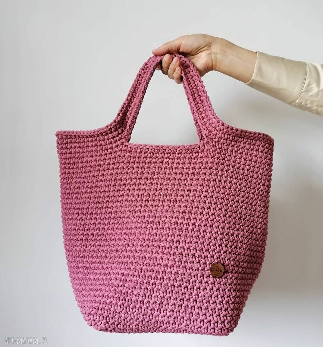 Duża szydełkowa torba typu shopper bag