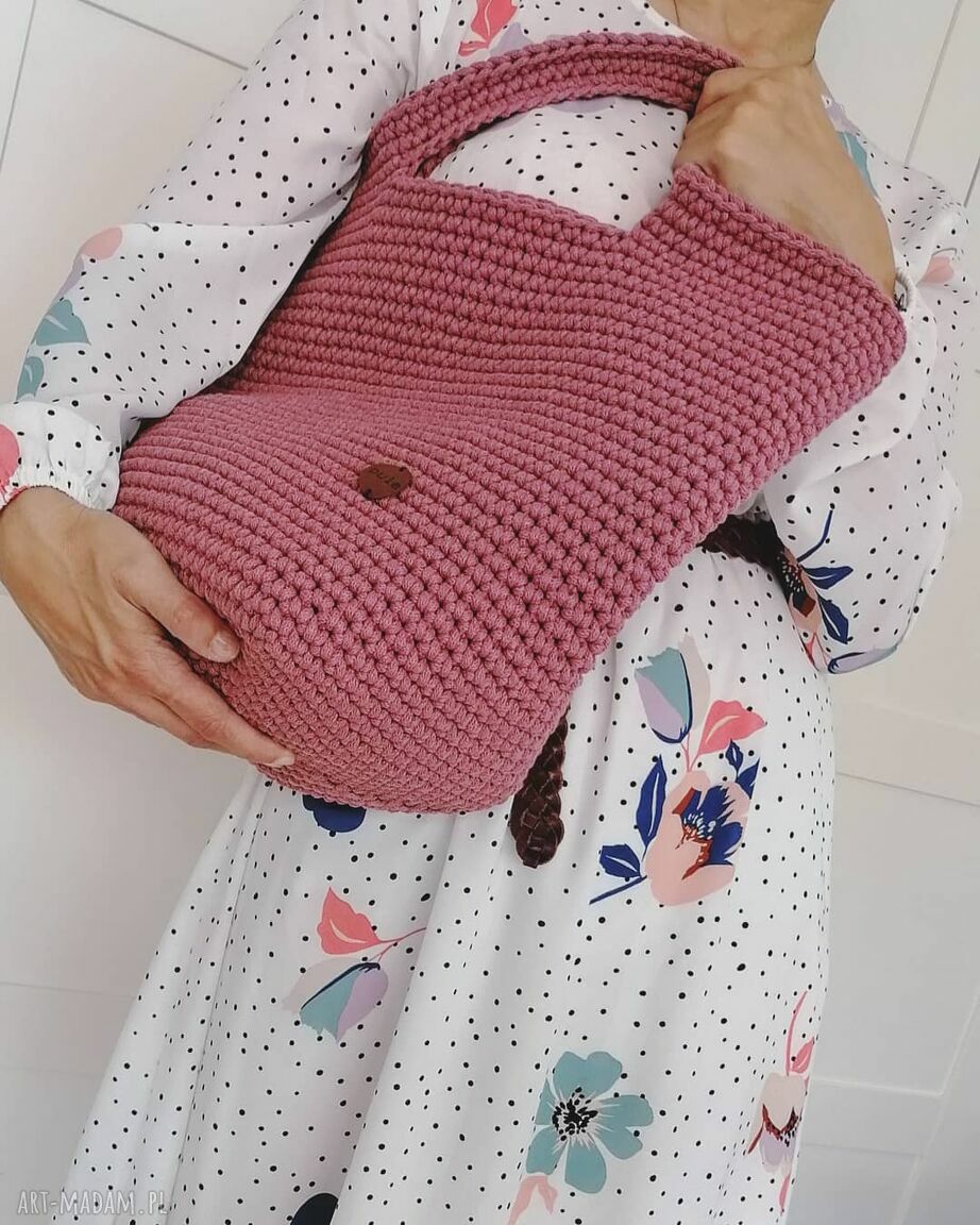 Duża szydełkowa torba typu shopper bag