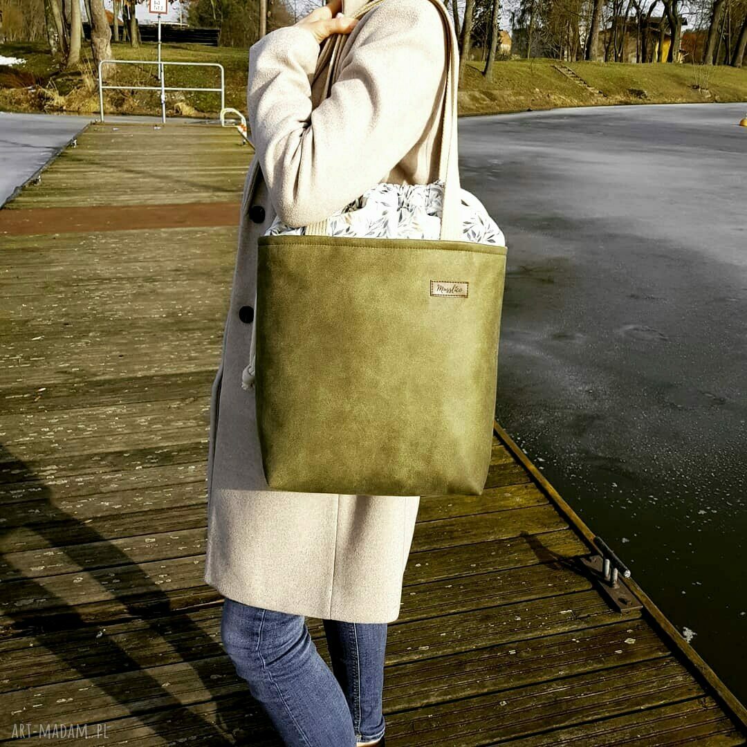 Duża torba z kominem - khaki