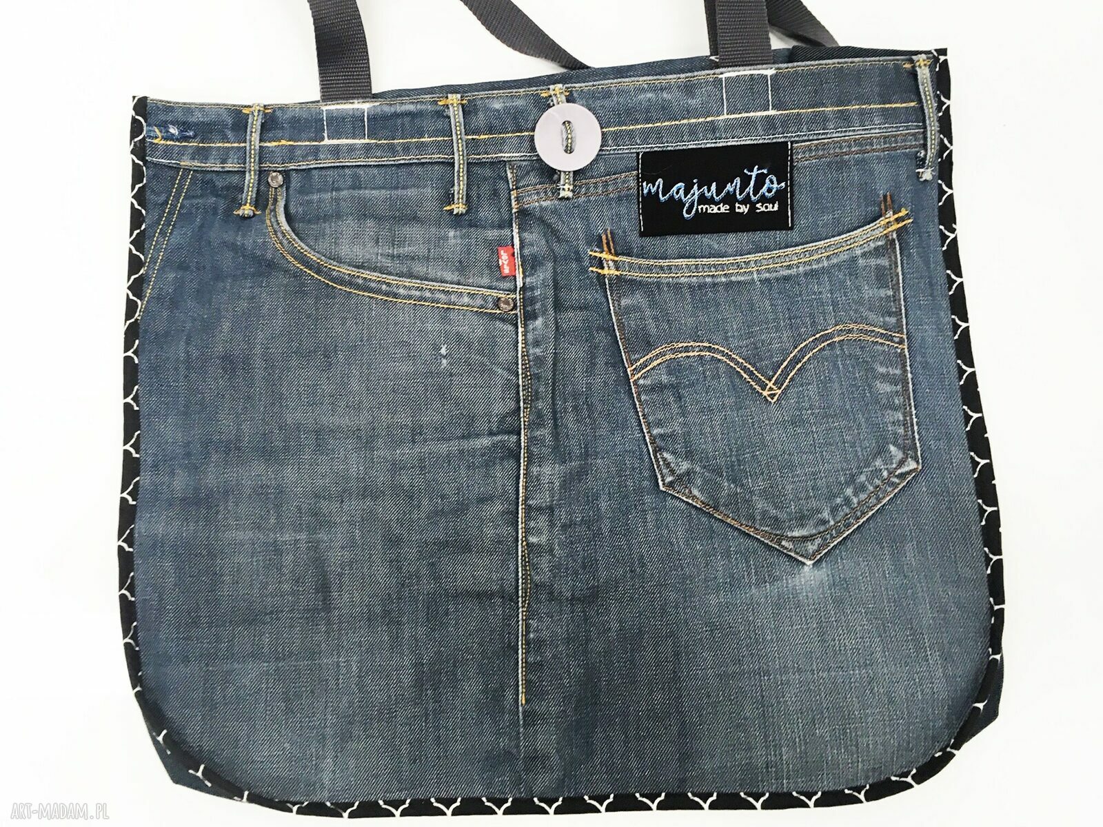 Duża torba jeansowa na ramię Upcykling Levi Strauss - pojemny unikat