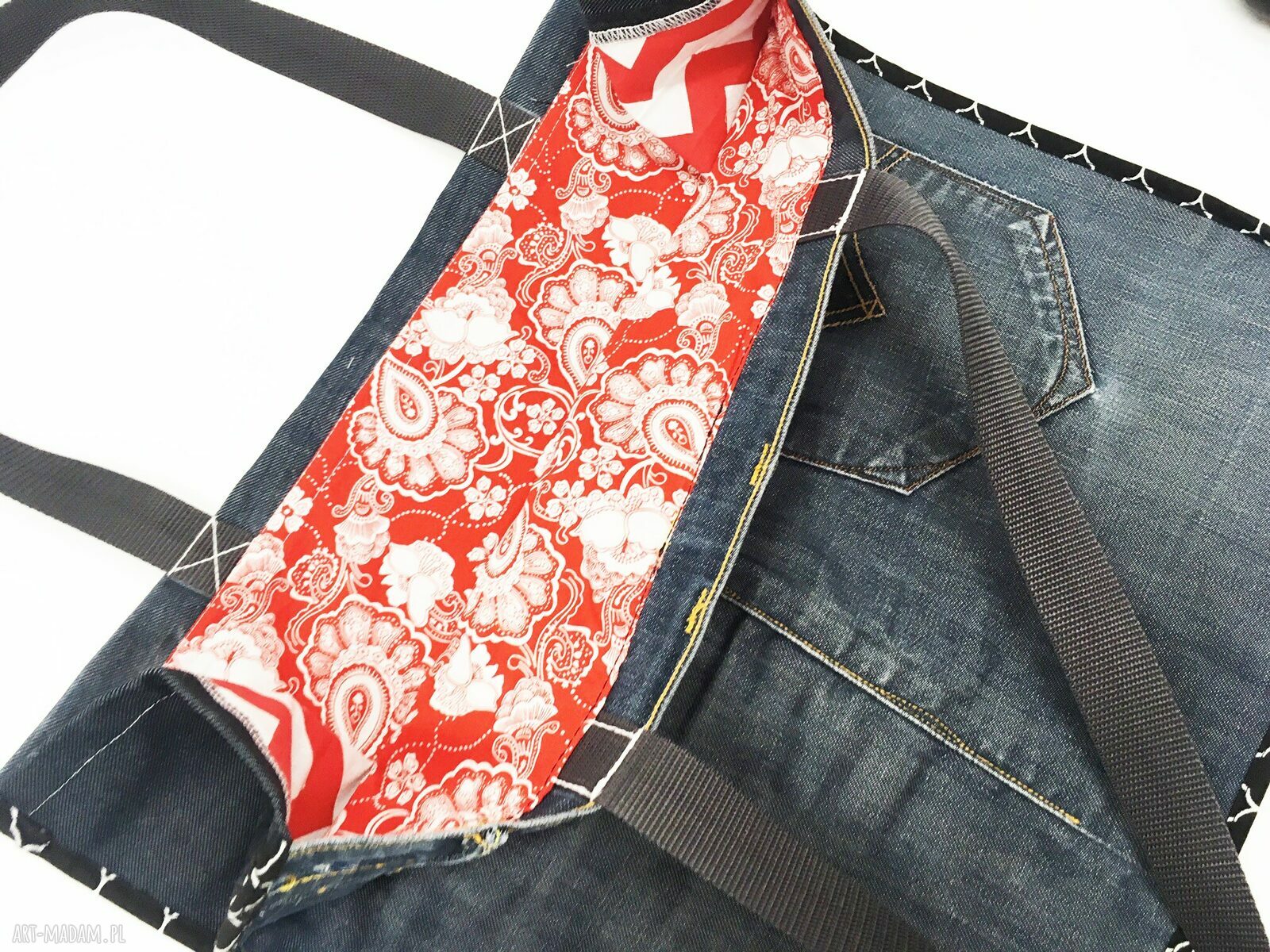 Duża torba jeansowa na ramię Upcykling Levi Strauss - pojemny unikat