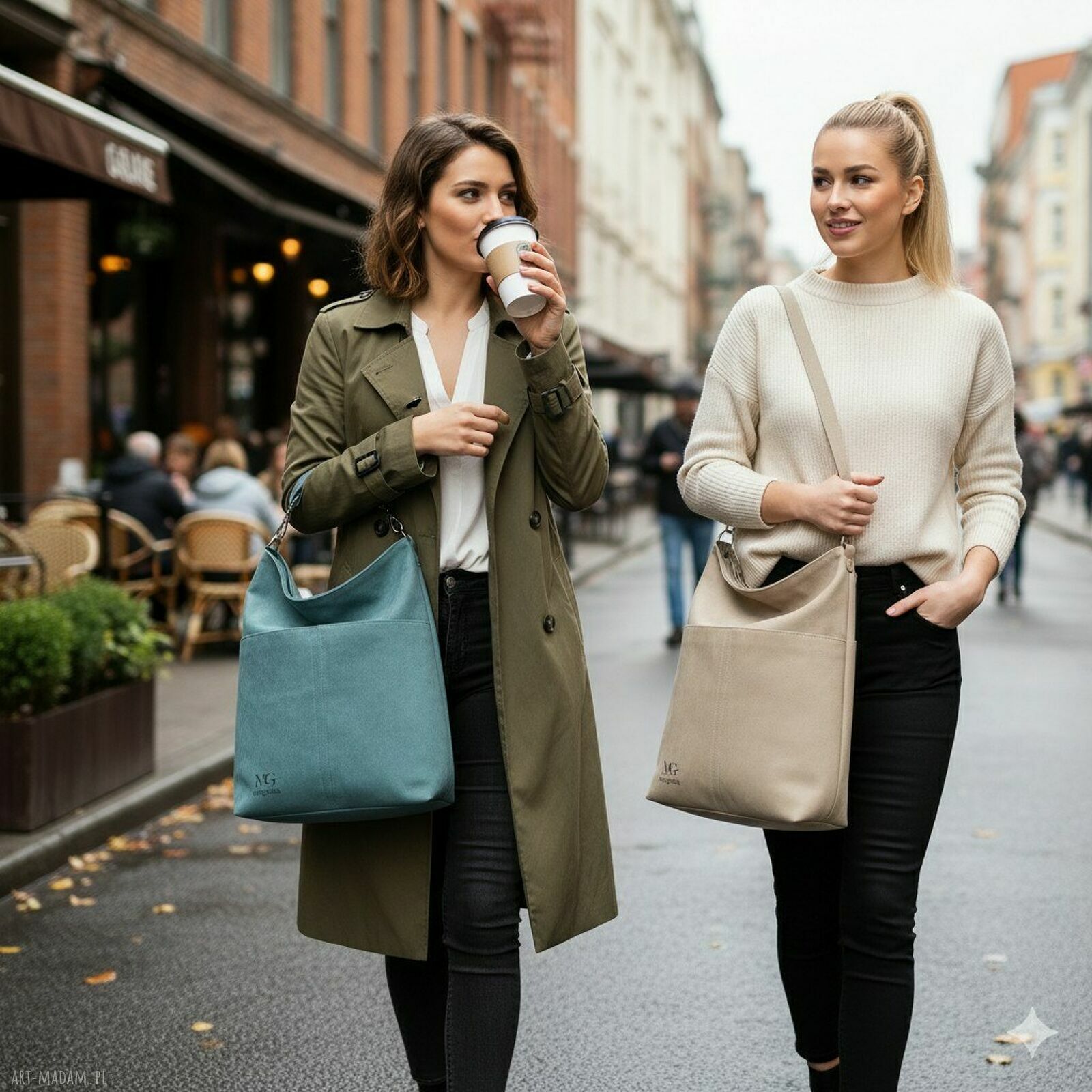 Duża torba miejska Classic XL - wodoodporna rudy camel XXL