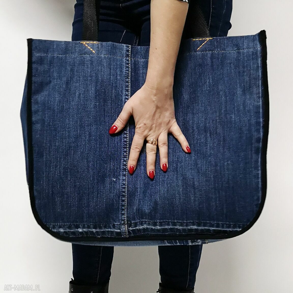 Duża torba upcykling jeans Dolce & Gabbana na ramię - solidna i pojemna