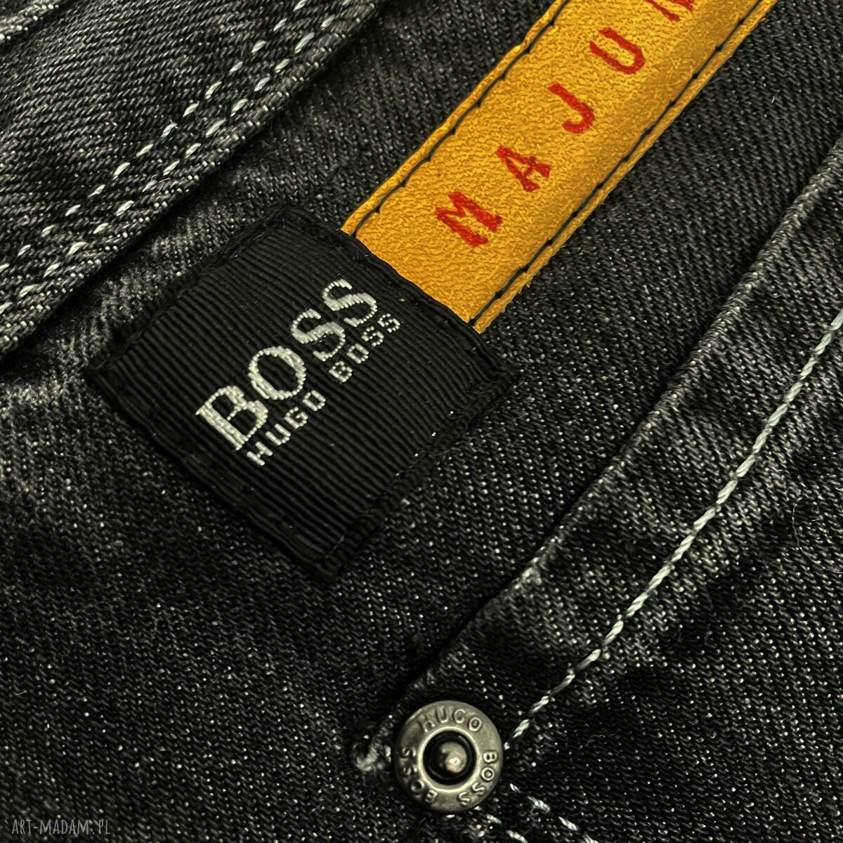 Duża torba na ramię z upcyklingu jeansowego Hugo Boss 103