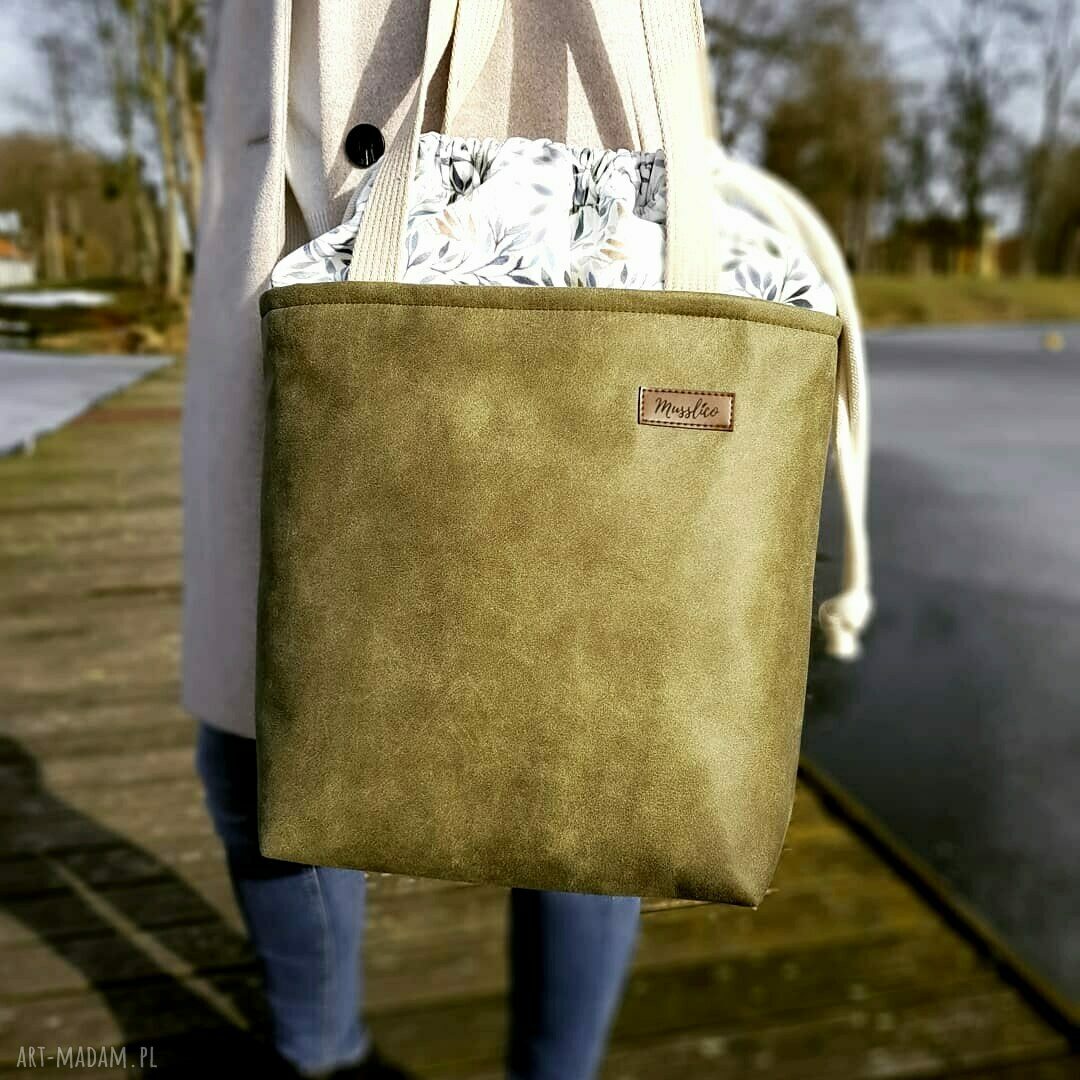 Duża torba z kominem - khaki