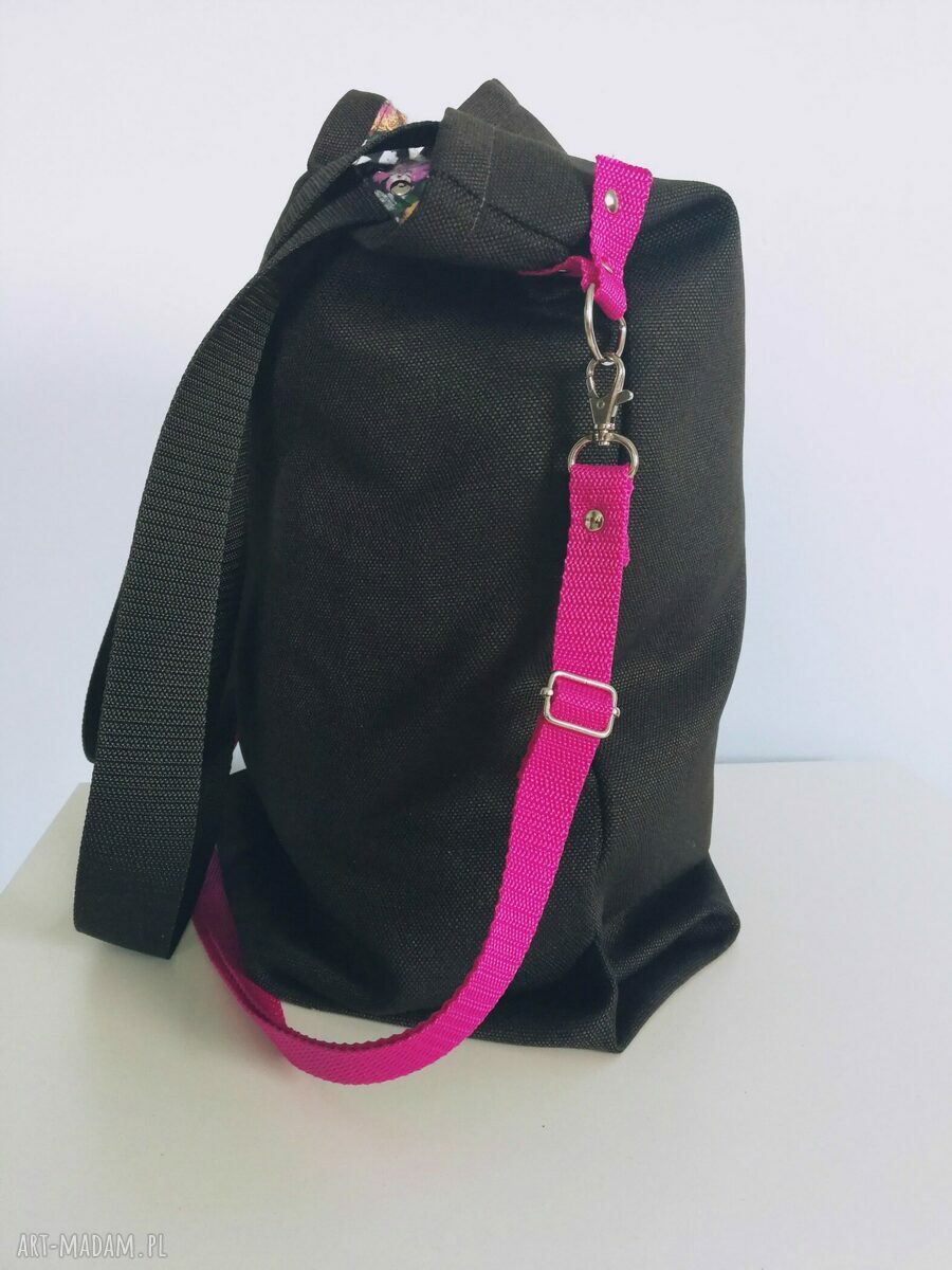 duża torba worek czarna Handmade