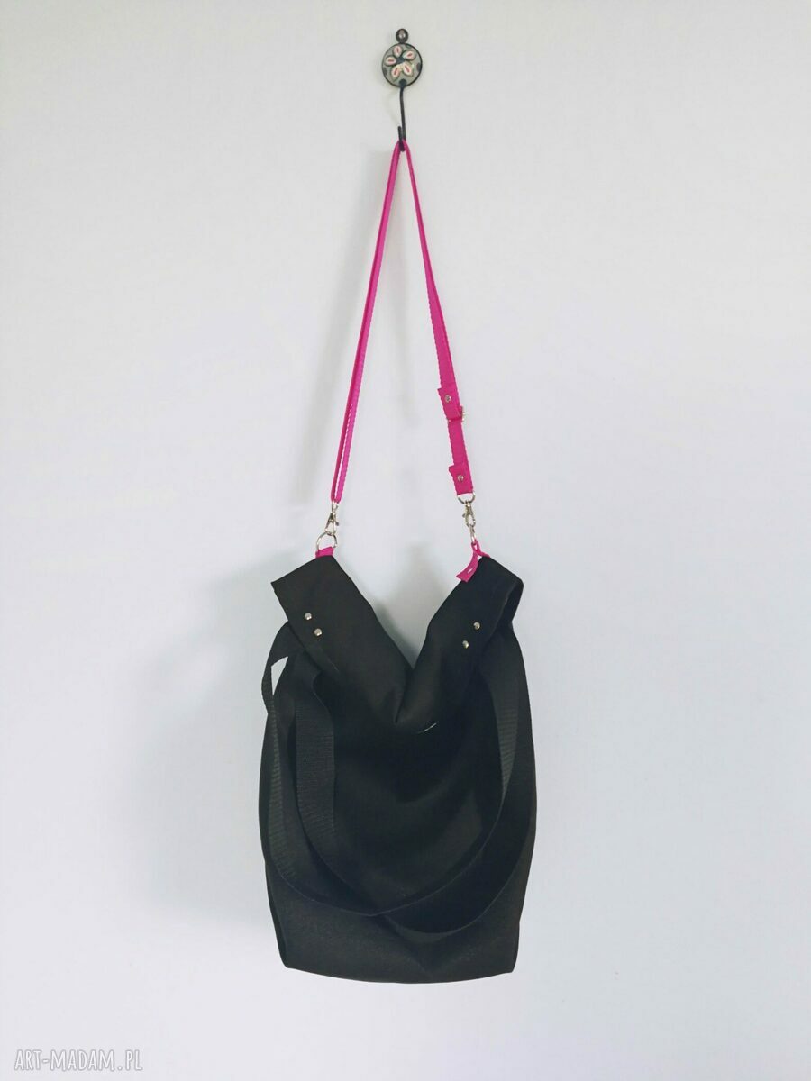 duża torba worek czarna Handmade