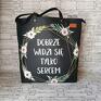 czarne na ramię torebka damska handmade duża shopper