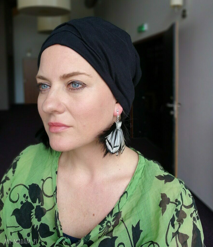 Klipsy duże, lekkie pióra w stylu boho - hand-made