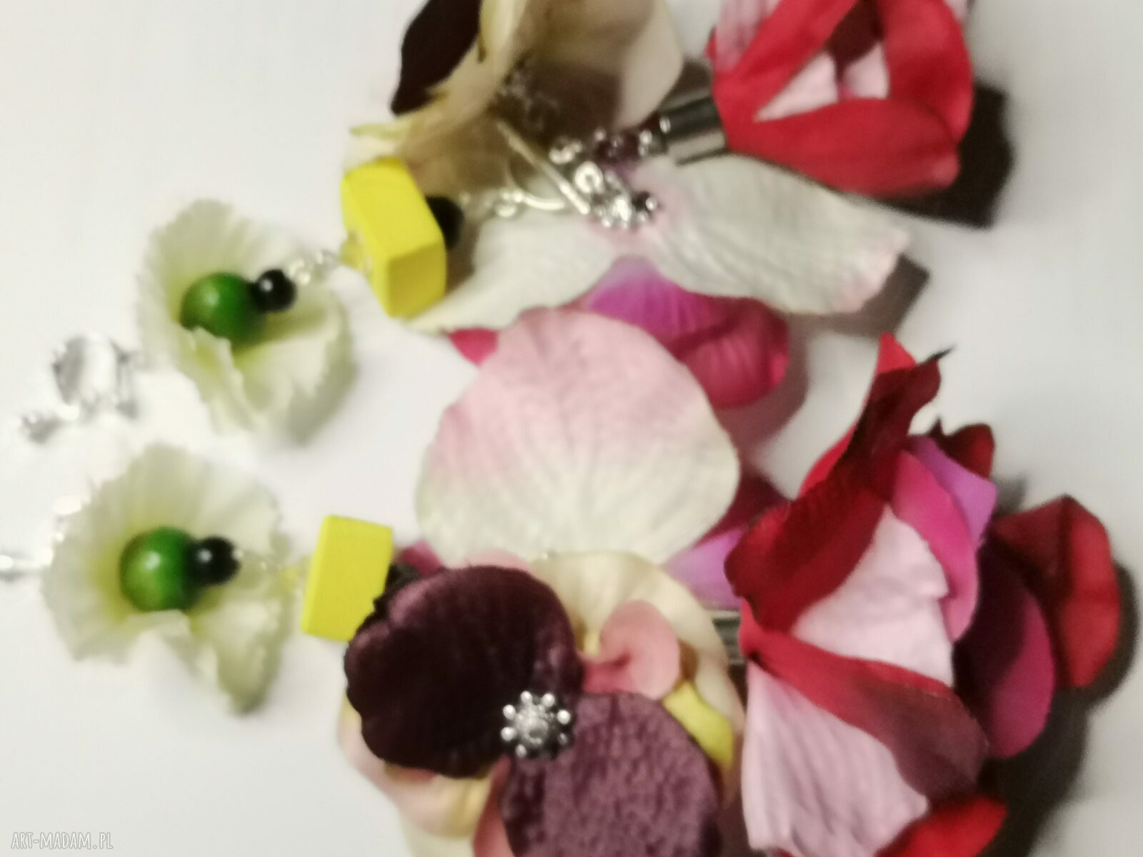 Klipsy duże wiszące kwiaty Box X1 w stylu etno - folk boho