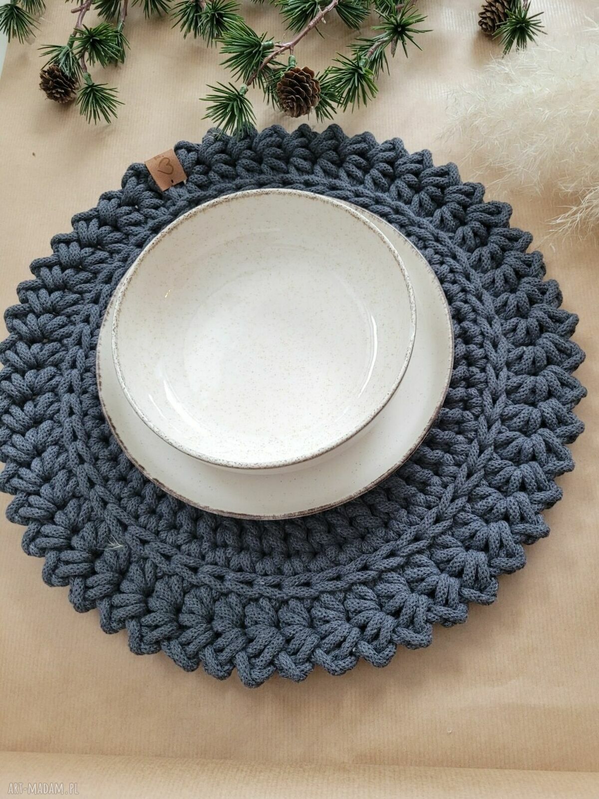 Duże podkładki na stół Forest Pad - bawełniany sznurek, 35 cm