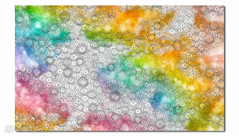 Obraz duże ABSTRAKCJA KOŁA 1 - 120x70 cm na płótnie Canvas - kolorowy nowoczesny