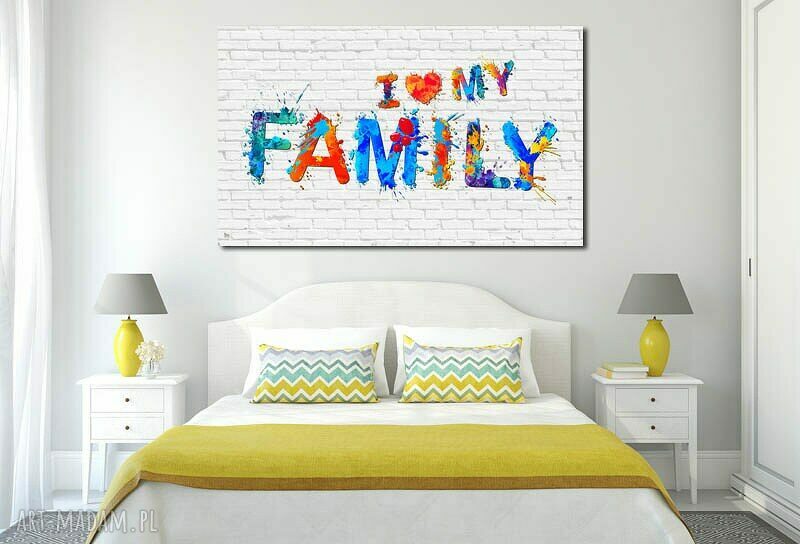 Obraz duży MY FAMILY 07 120x70 cm na płótnie Canvas - gotowy do powieszenia