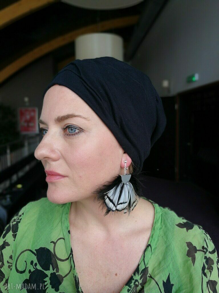Klipsy duże, lekkie pióra w stylu boho - hand-made