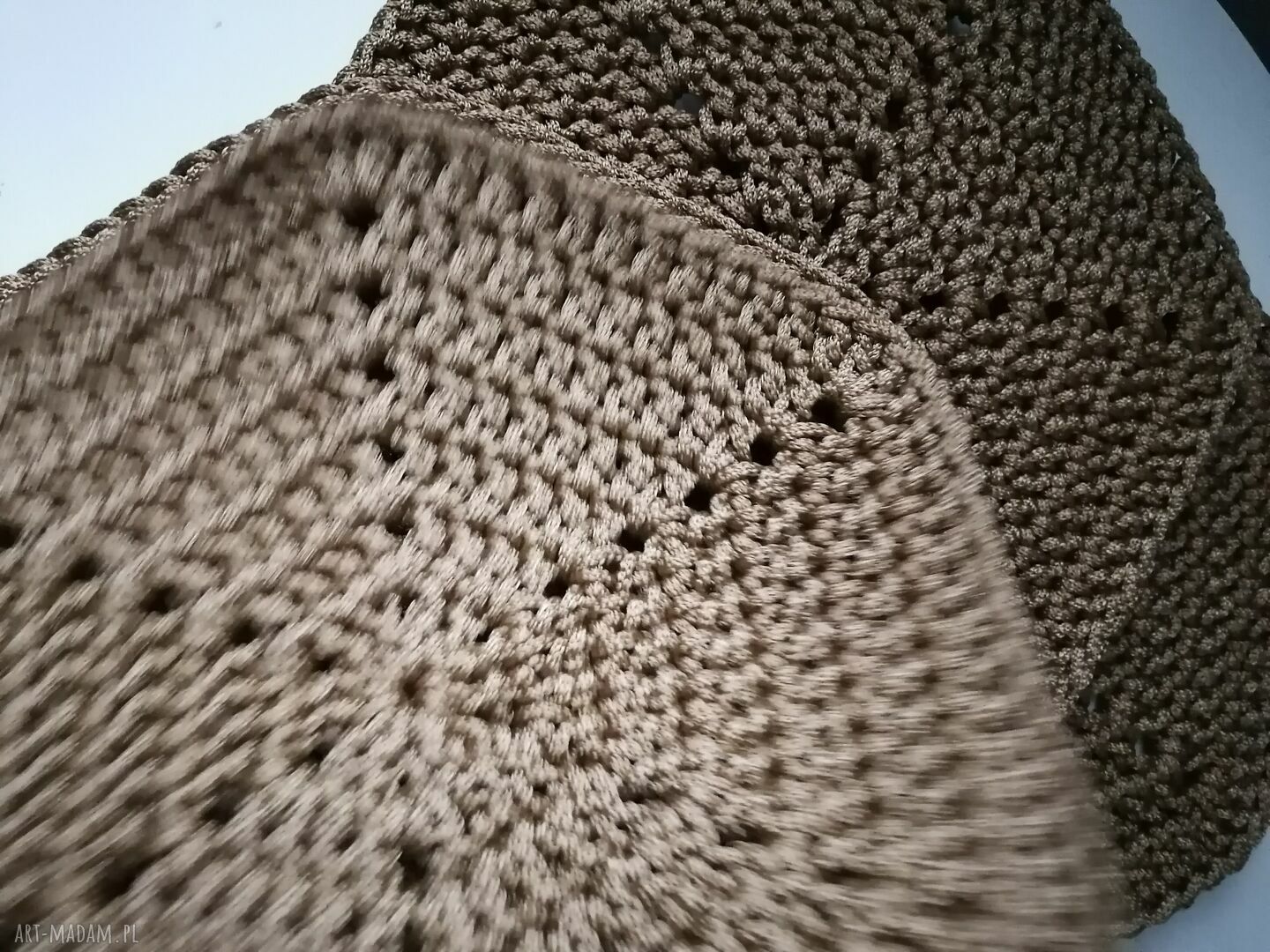 podkładki: Duże podkładki na stół komplet 4 sztuki ręcznie robione