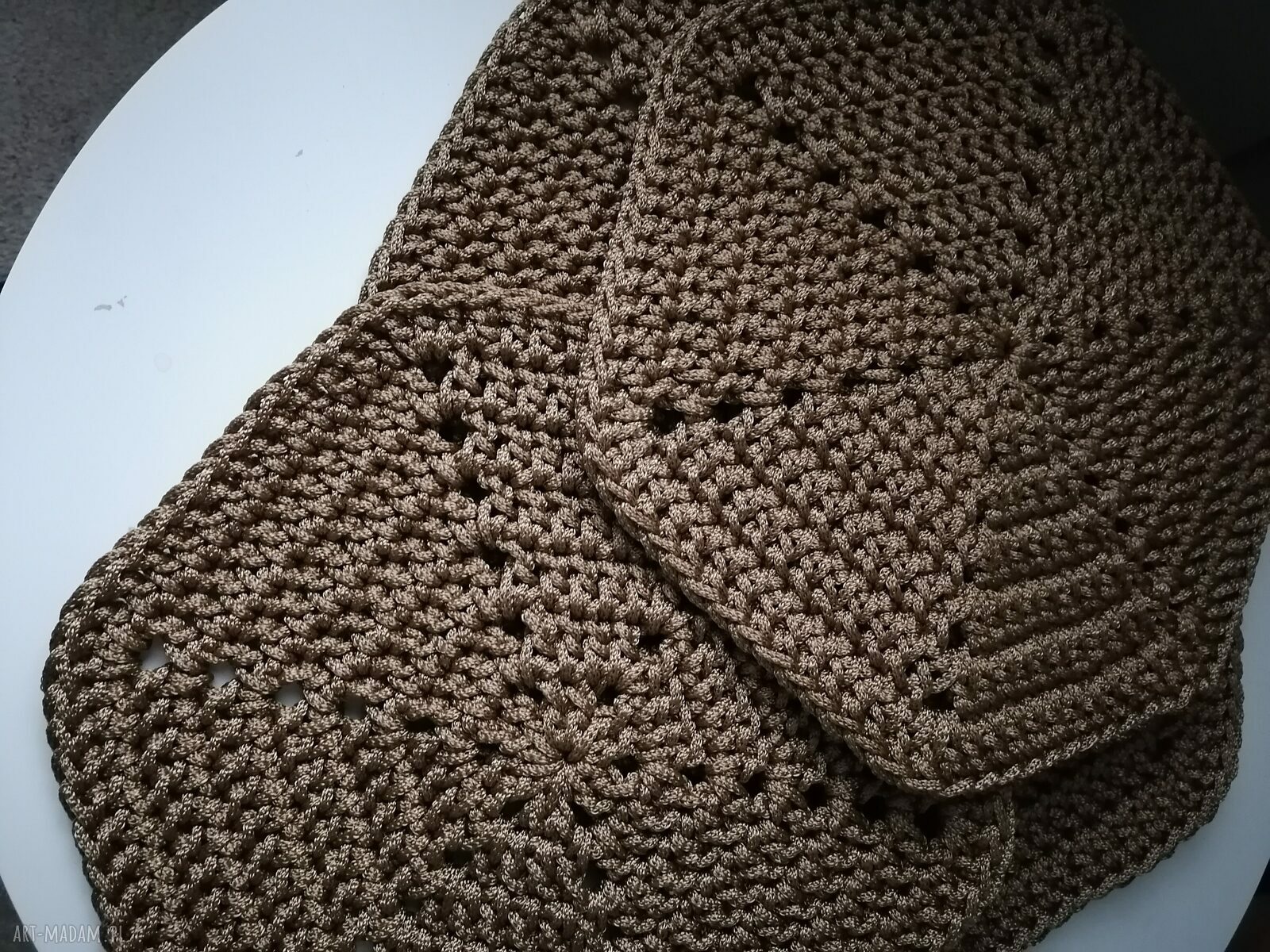 podkładki: Duże podkładki na stół komplet 4 sztuki ręcznie robione