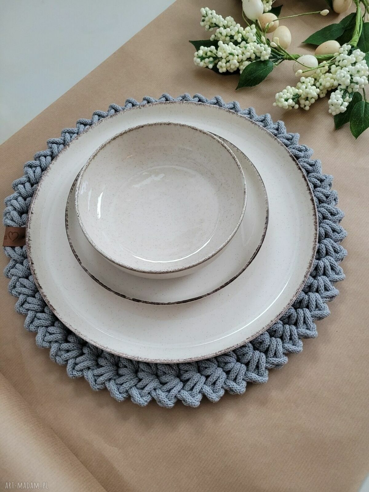 Duże podkładki na stół Forest Pad - bawełniany sznurek, 35 cm