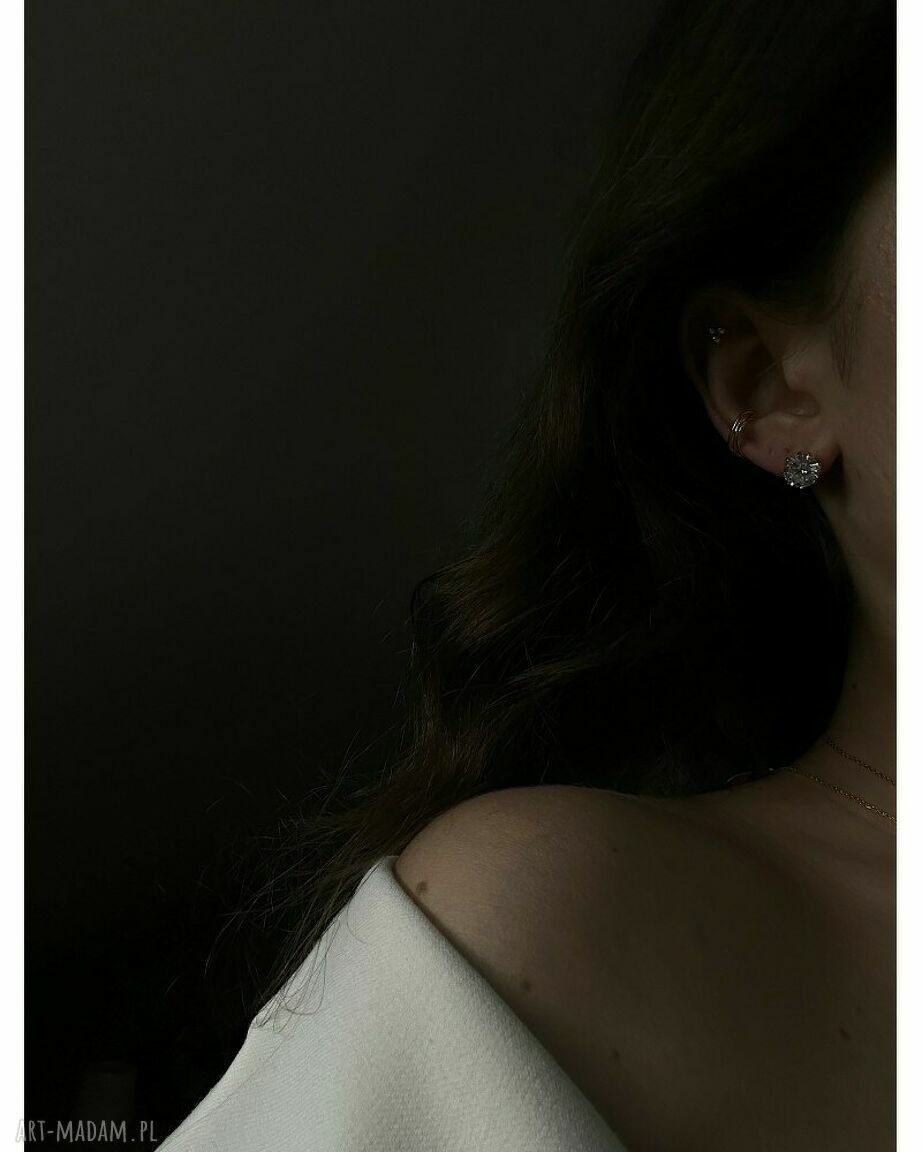 kolczyki: Złote kolczyki z dużymi cyrkoniami autorskie