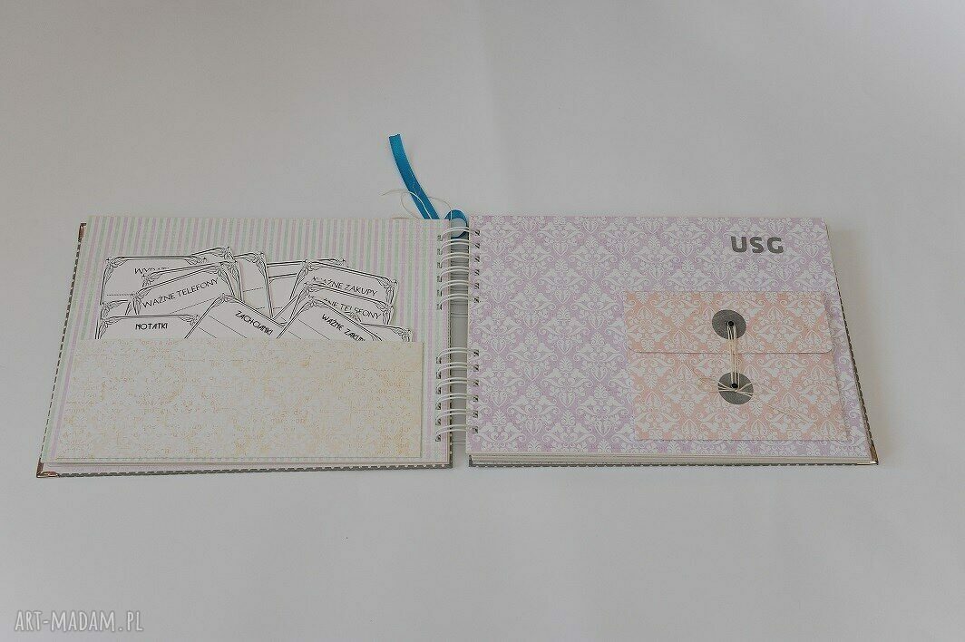 Duży album ciążowy A4 - ręcznie robiony scrapbooking z efektami 3D