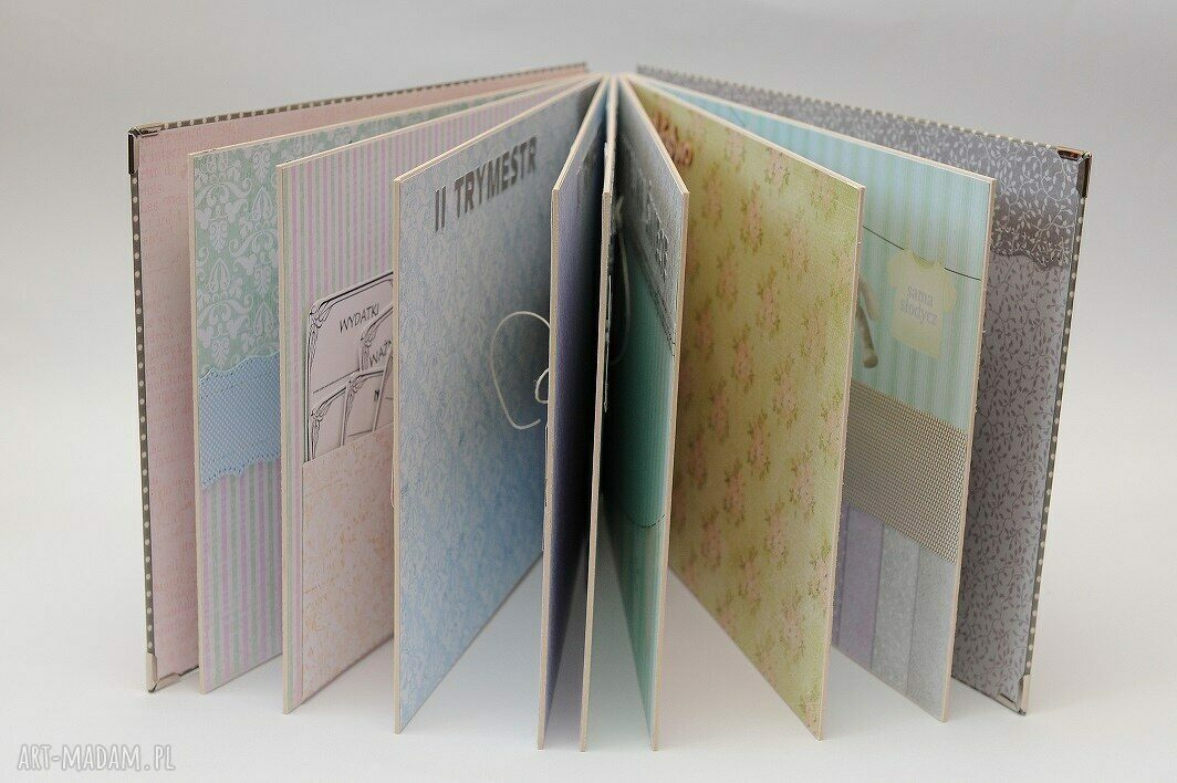 Duży album ciążowy A4 - ręcznie robiony scrapbooking, personalizacja