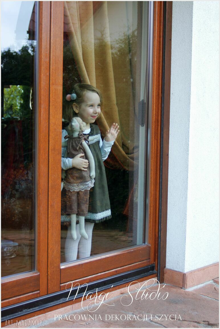 Duży anioł ręcznie szyty 62 cm na komunię i chrzest