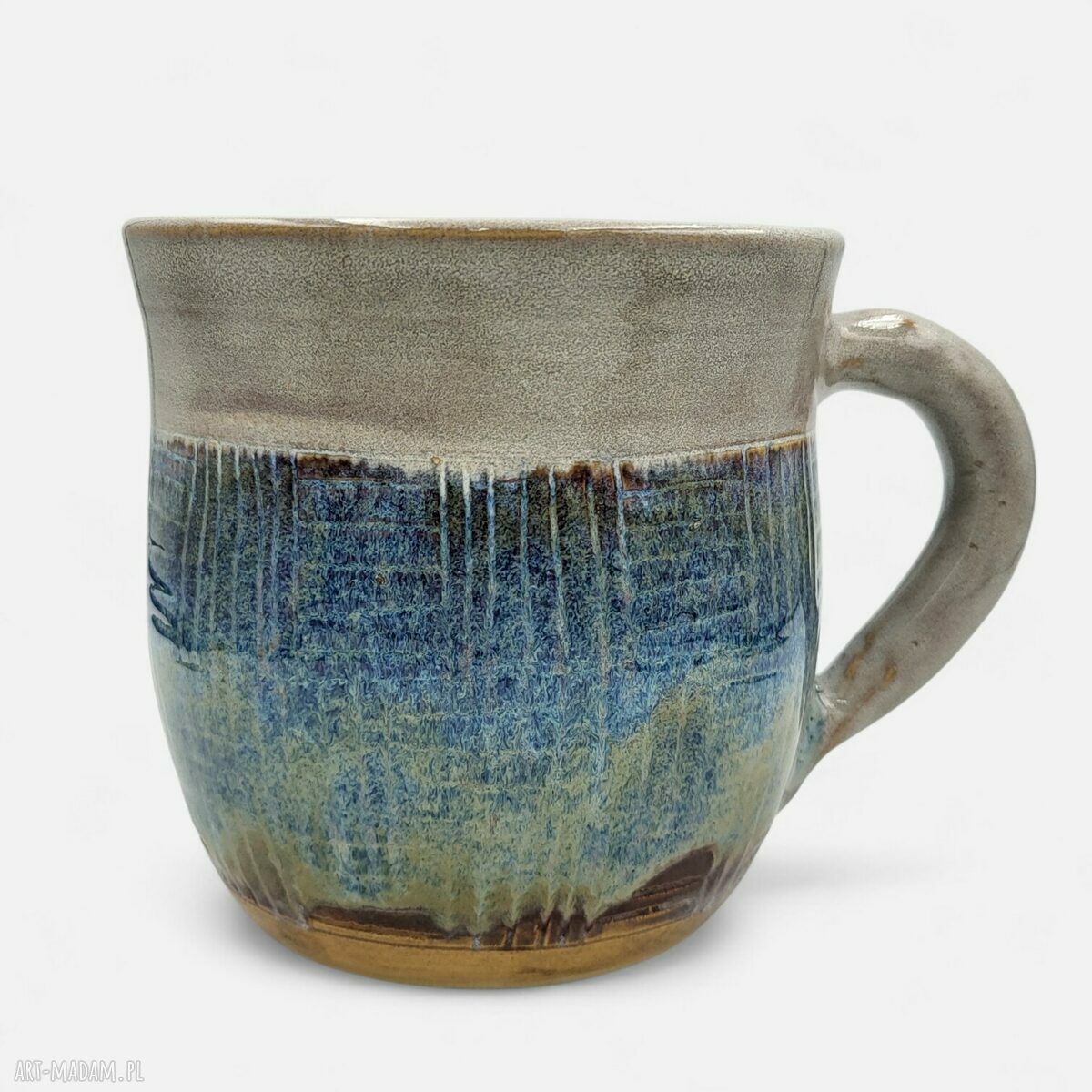 Duży ceramiczny kubek 450 ml na kawę i herbatę (ręcznie dekorowany)