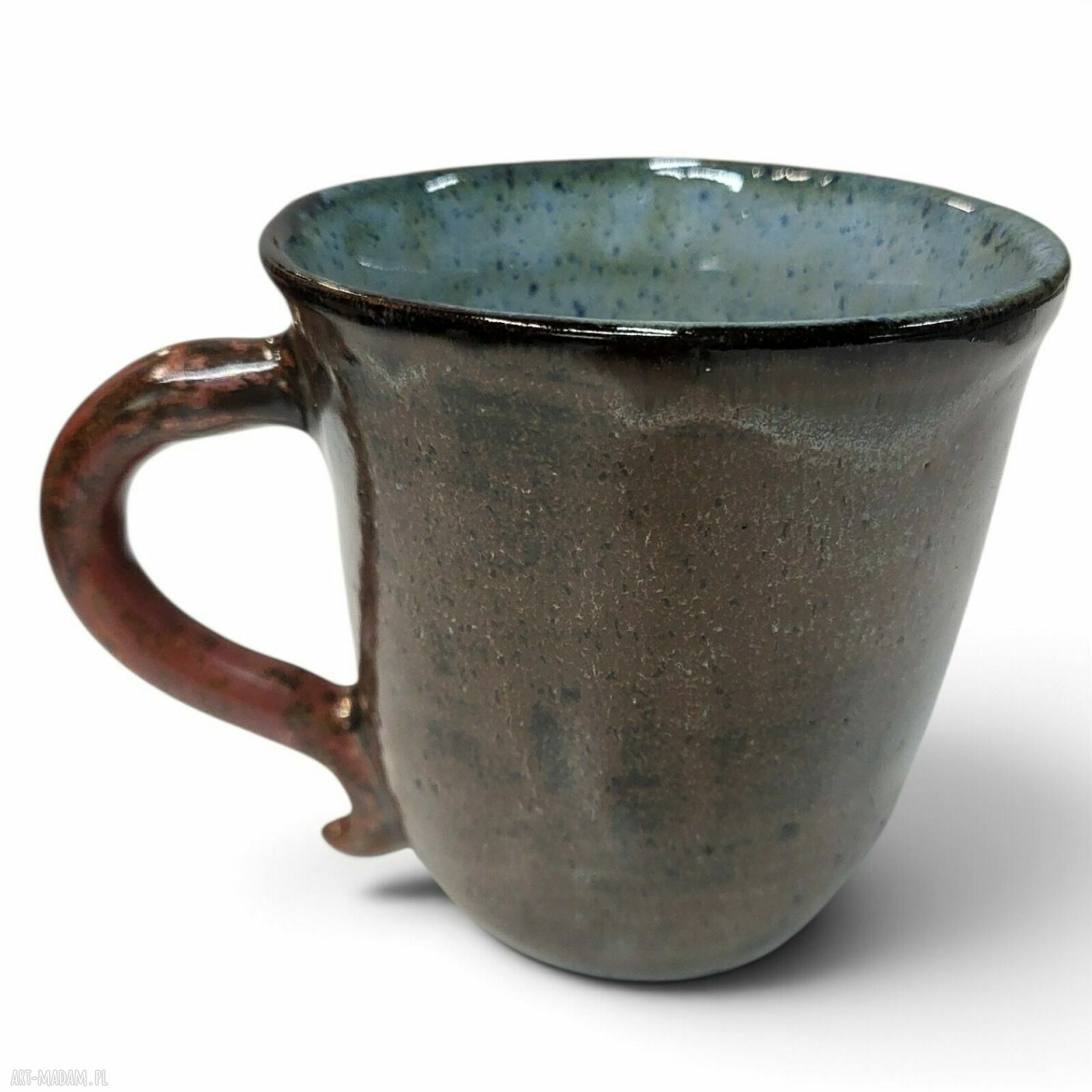 Duży ceramiczny kubek do herbaty i kawy - ręcznie robiony