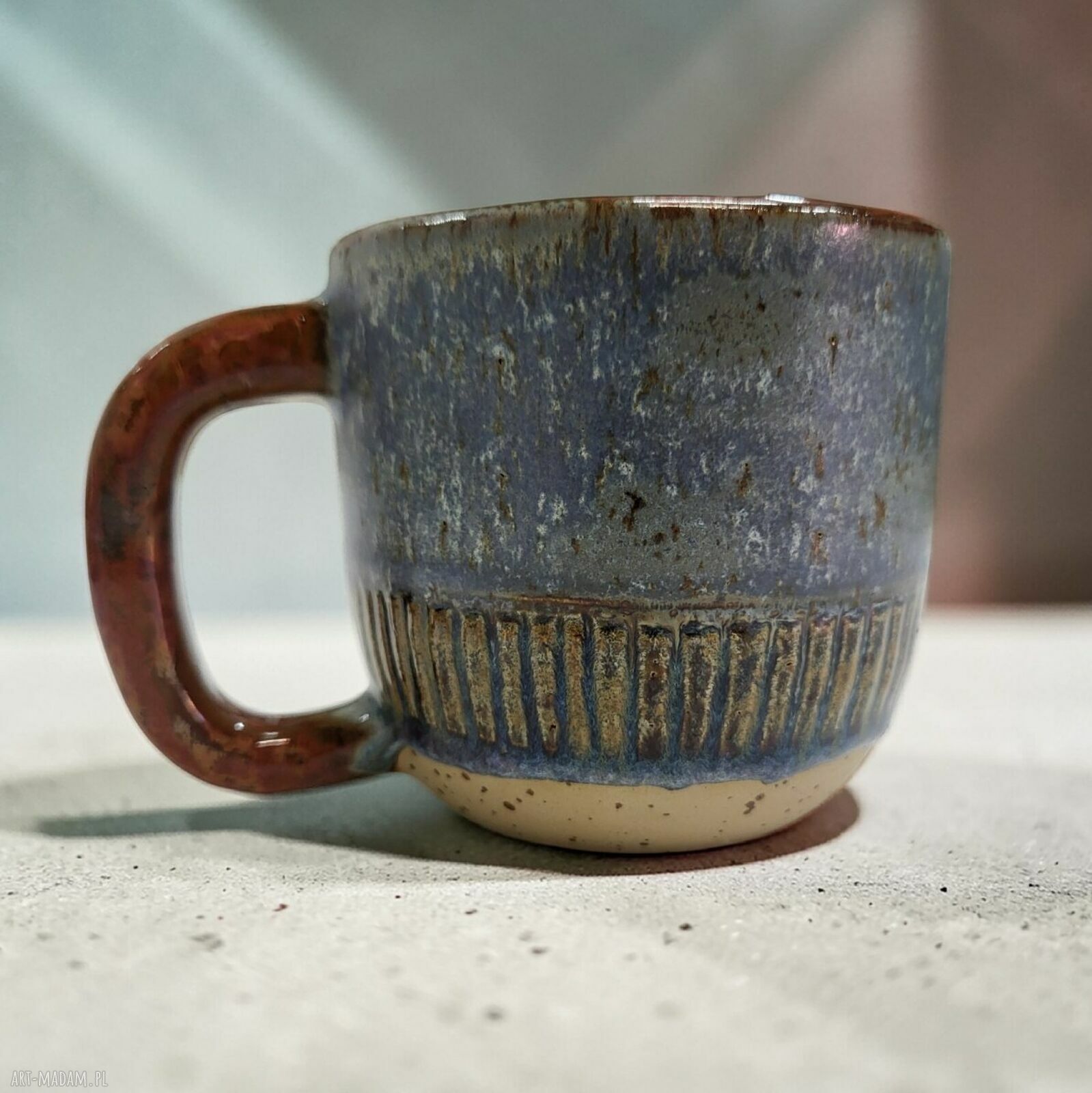 Duży ceramiczny kubek 400 ml - ręcznie toczony i szkliwiony na kawę i herbatę