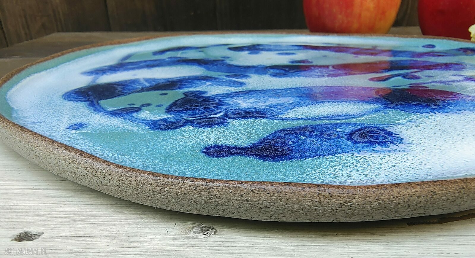 Duży ceramiczny talerz C866 Shiraja - 25 cm do serwowania i fotografii kulinarnej
