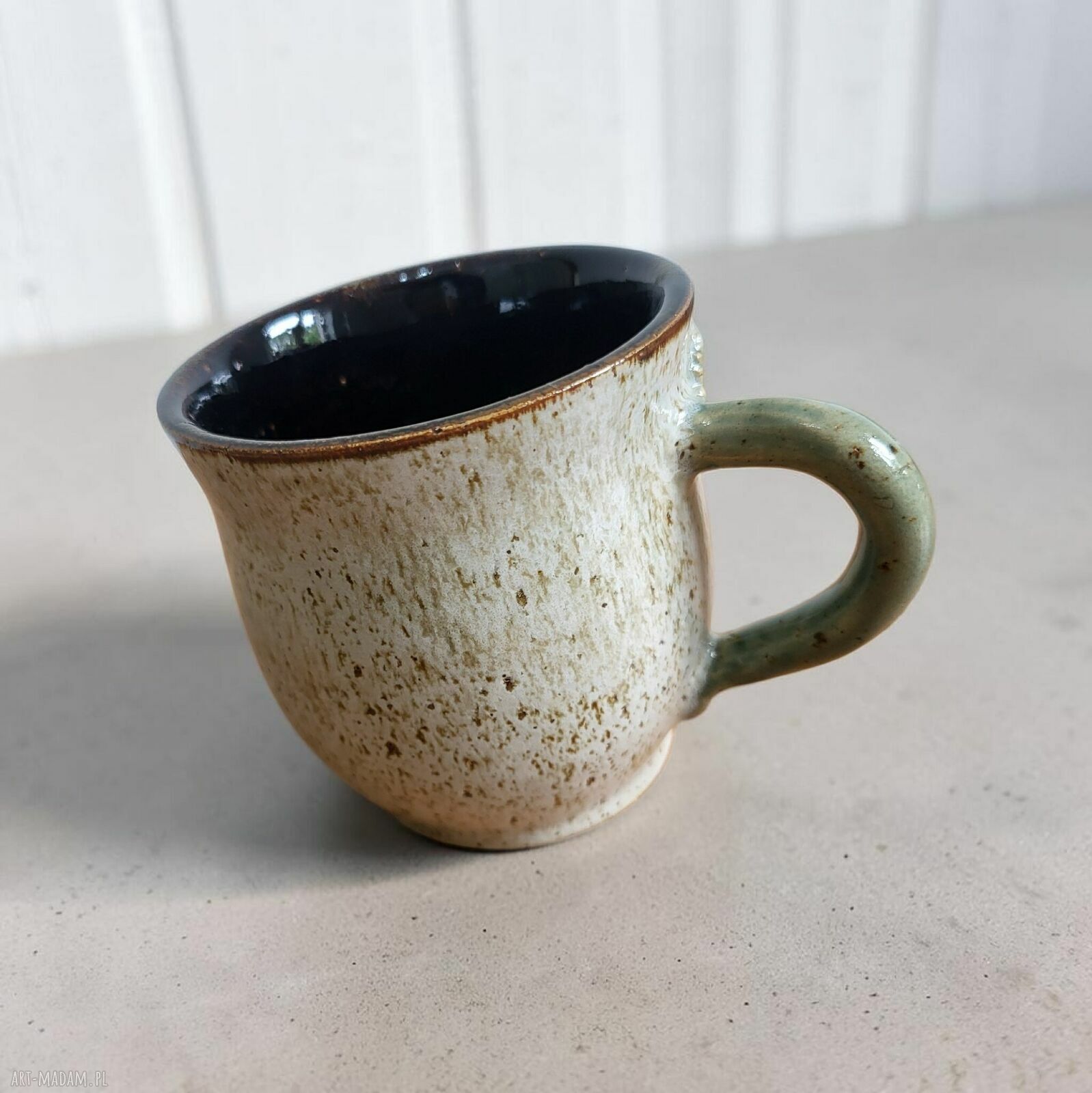 Duży ceramiczny kubek do herbaty - ręcznie dekorowany, ok. 350 ml