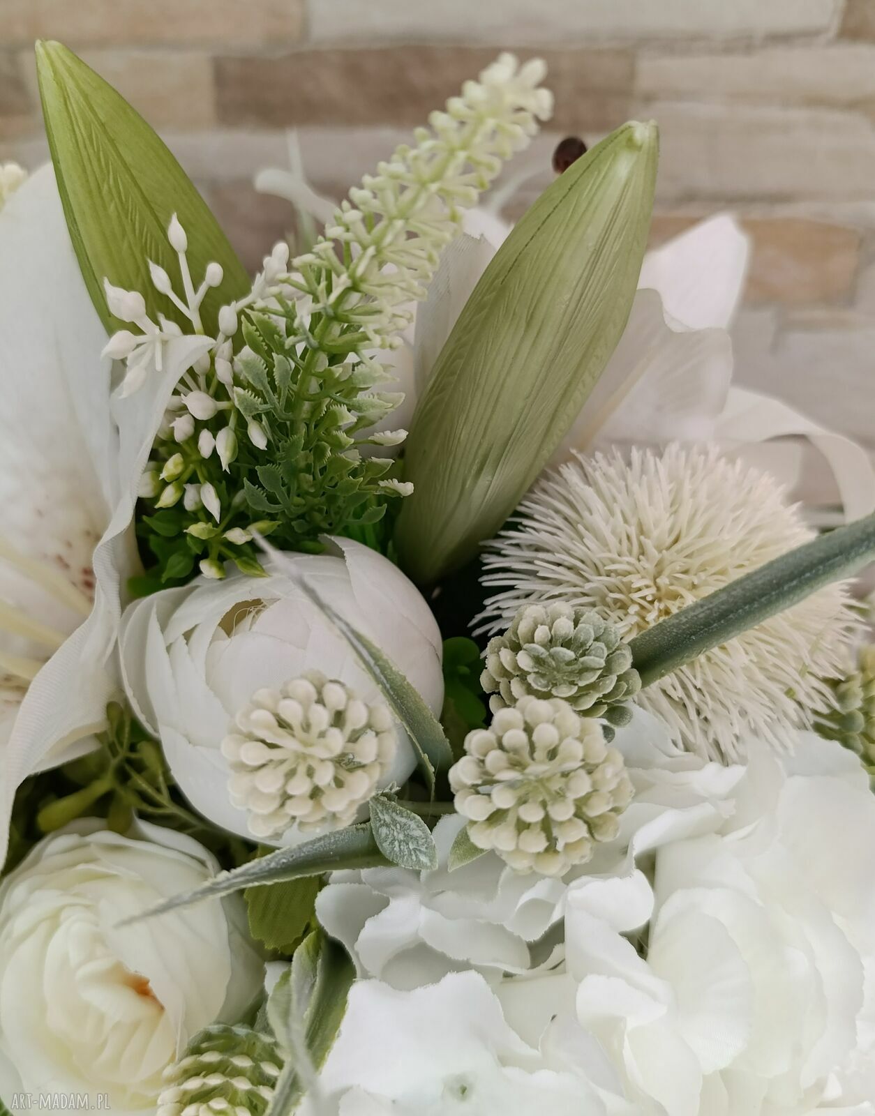 Flowerbox duży złoty z liliami - elegancka dekoracja i gotowy prezent