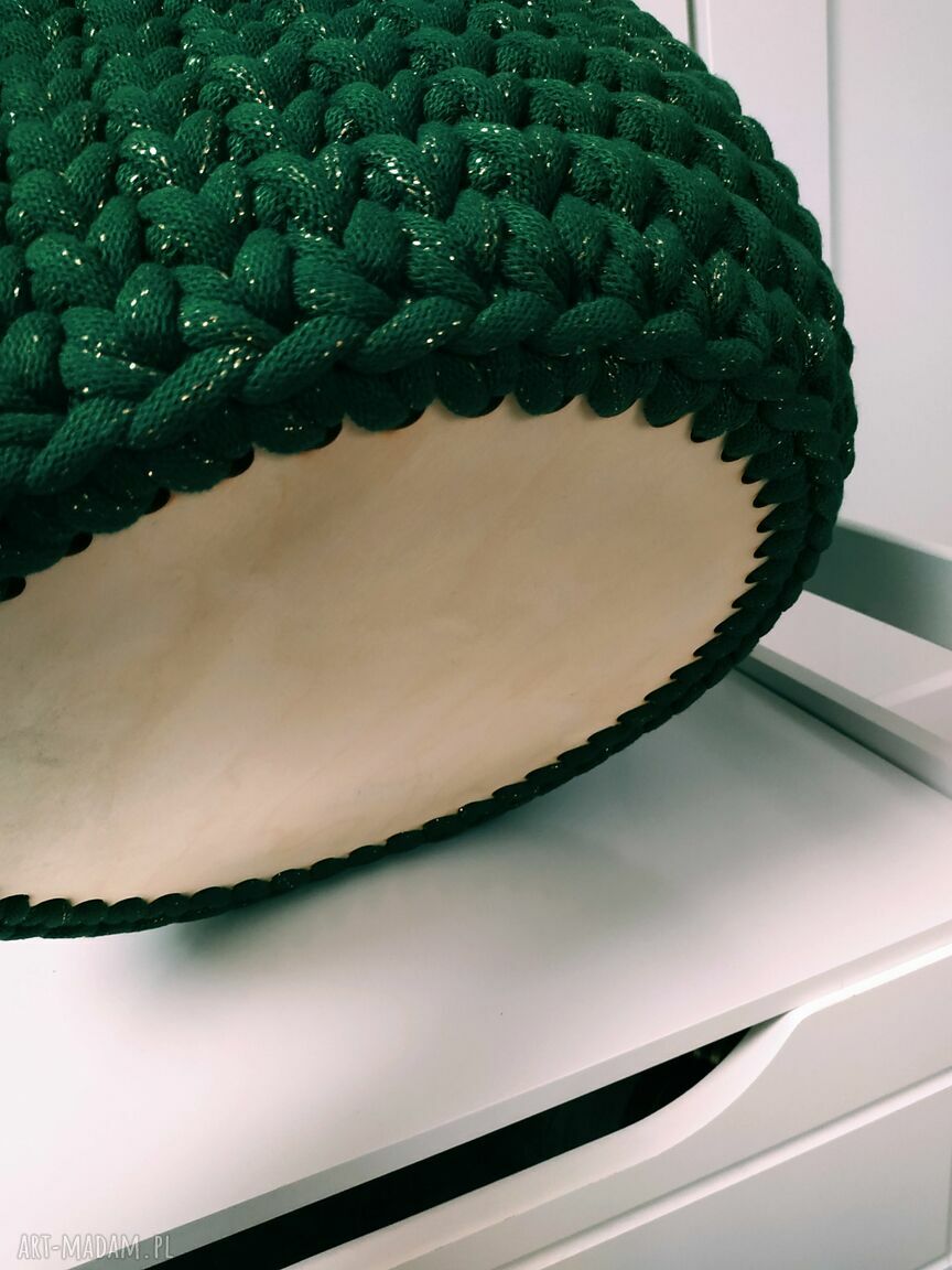 Duży kosz leśny 35 cm na poduszki i koce - ręcznie szydełkowany