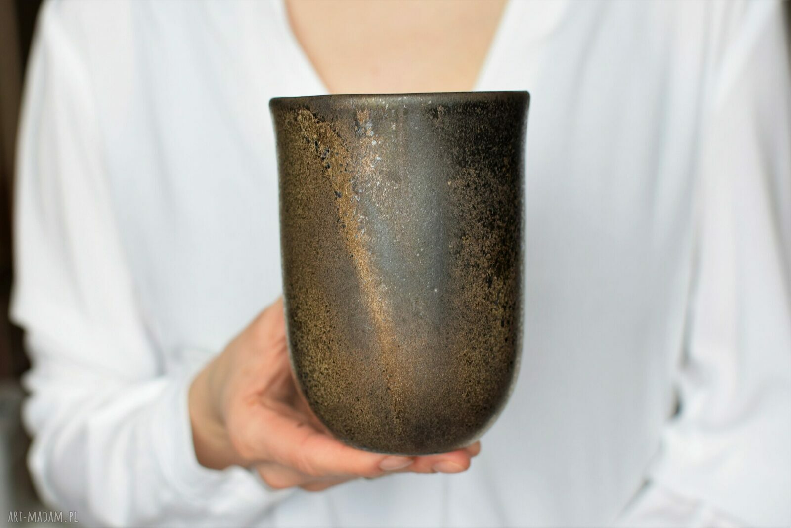 Duży Kubek Ceramiczny 550ml Złoto & Srebro