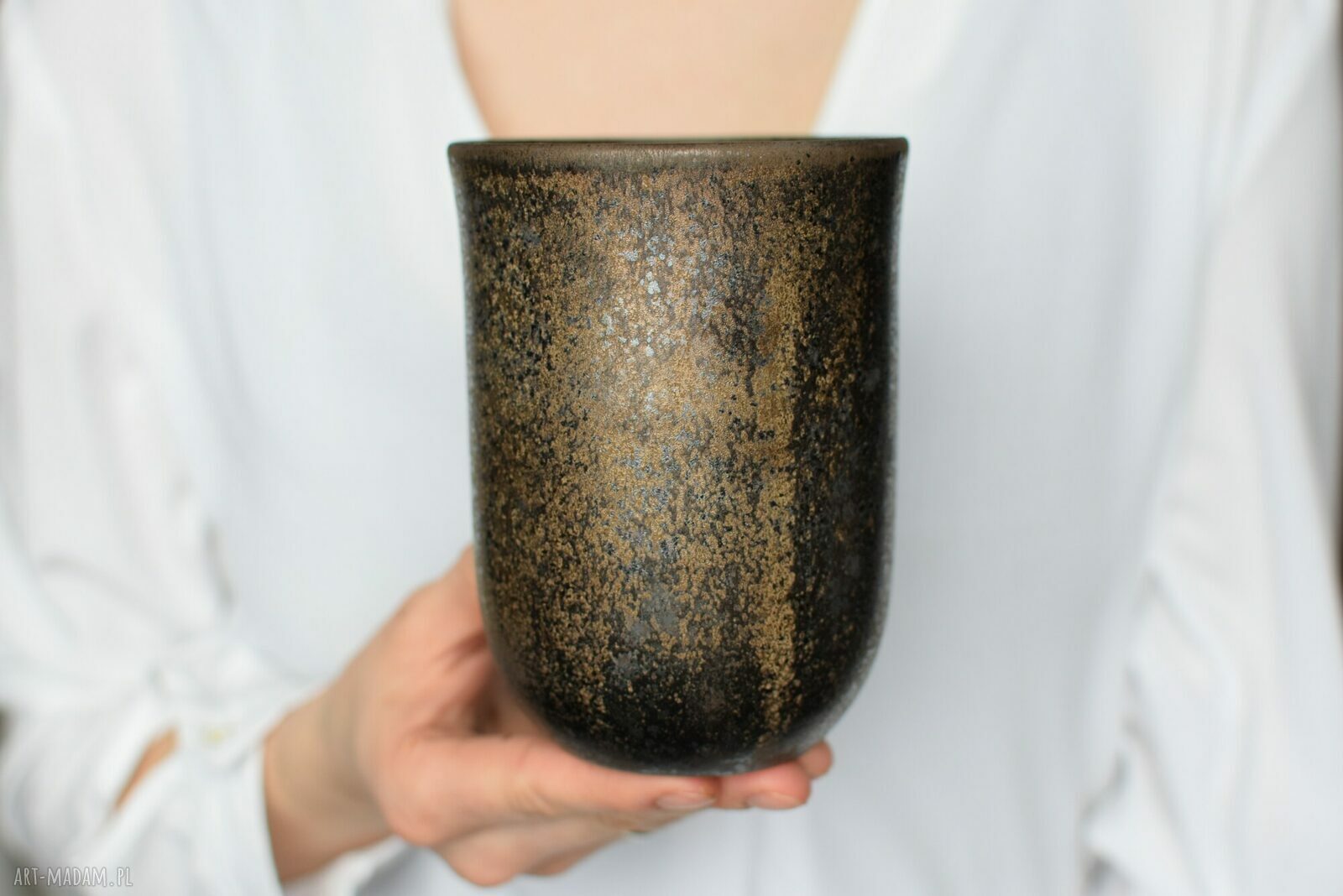 Duży Kubek Ceramiczny 550ml Złoto & Srebro