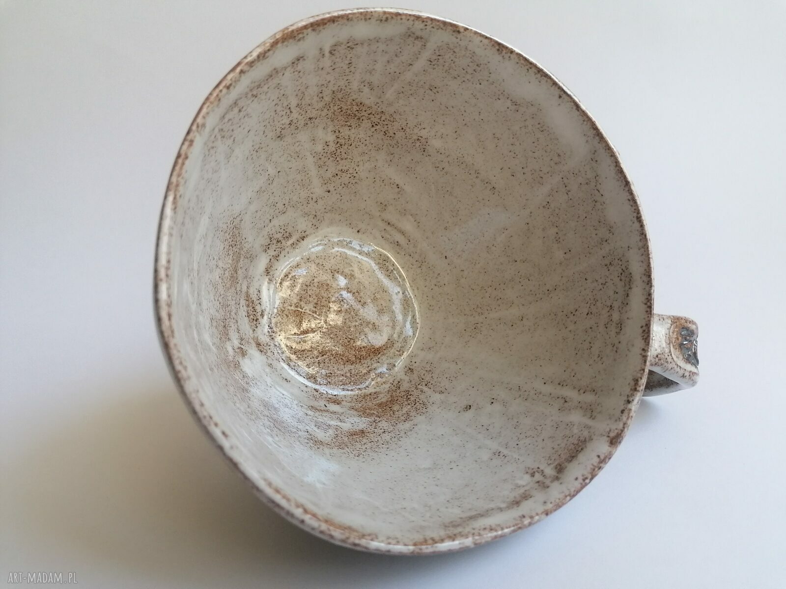 Duży kubek "Rowerowe LOVE" 2 - ceramika handmade z gliny szamotowej