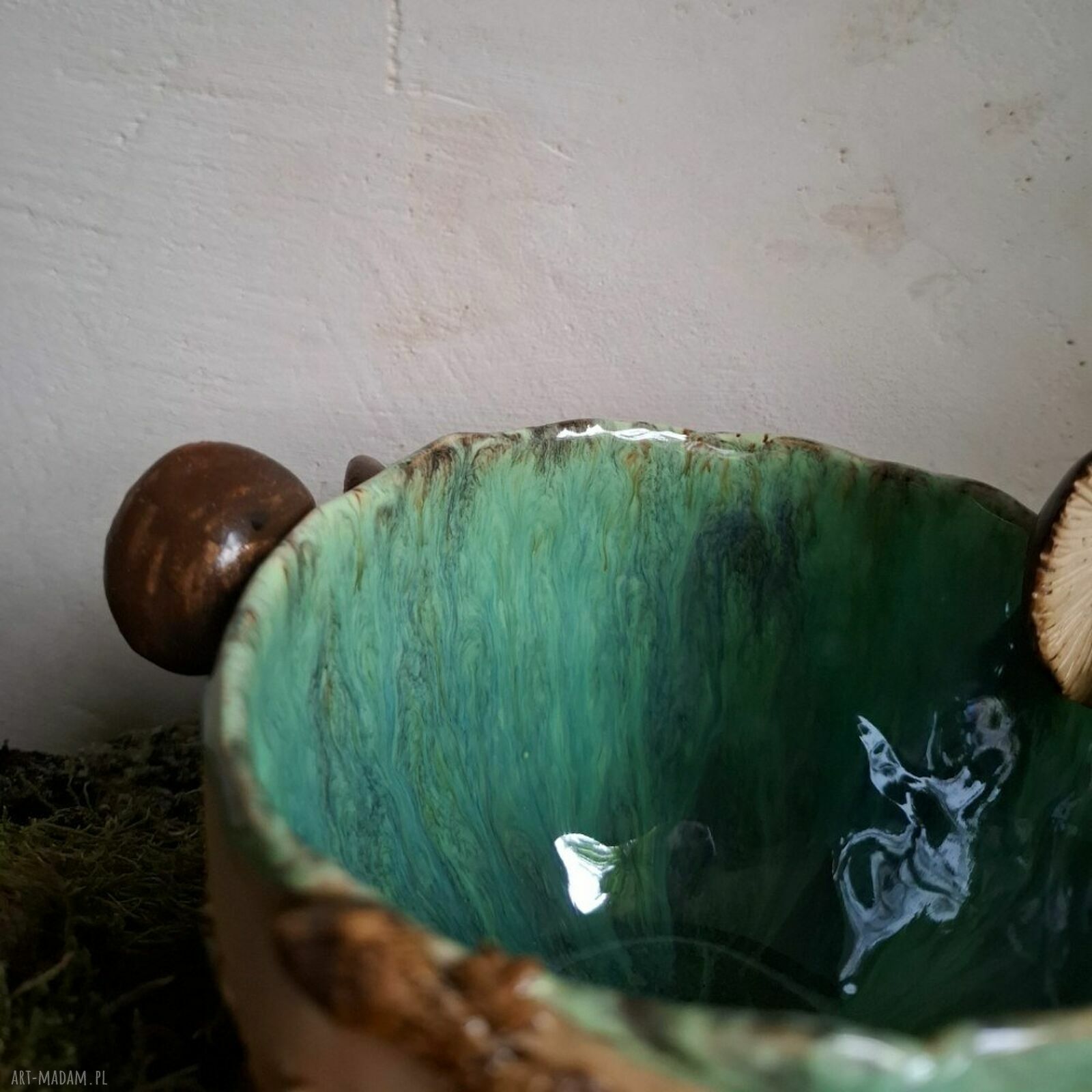 Duży kubek ceramiczny z motywem lasu i drzwi - Leśny