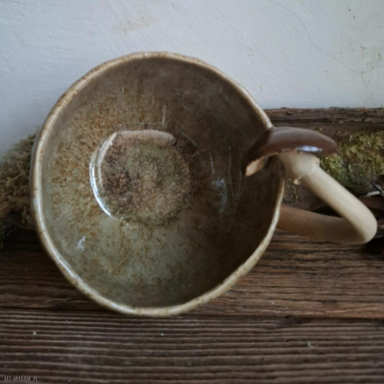 Duży kubek ceramiczny „Grzyb” - prezent dla grzybiarza (450 ml)