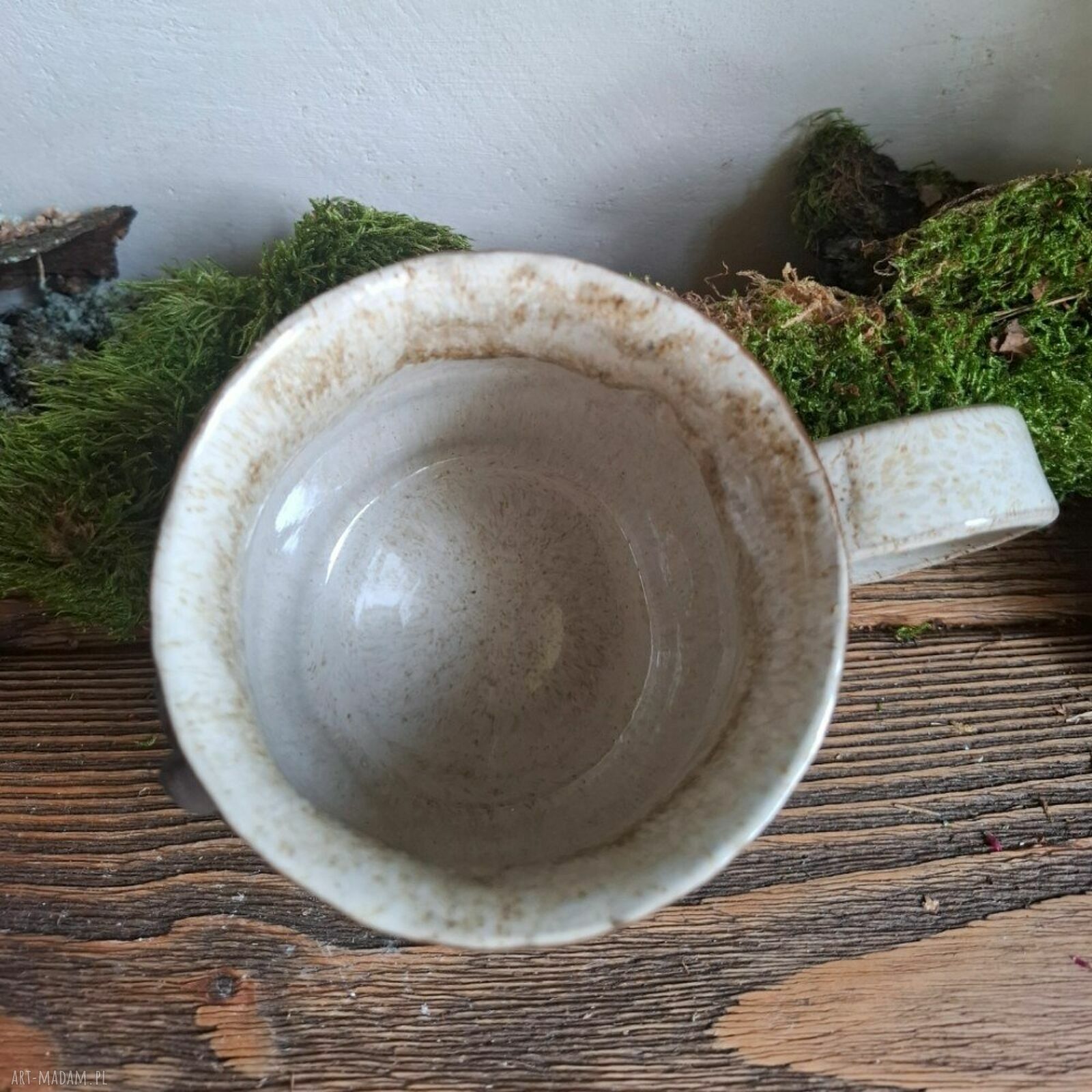Duży kubek ceramiczny z koniem - ręcznie robiony, 500 ml