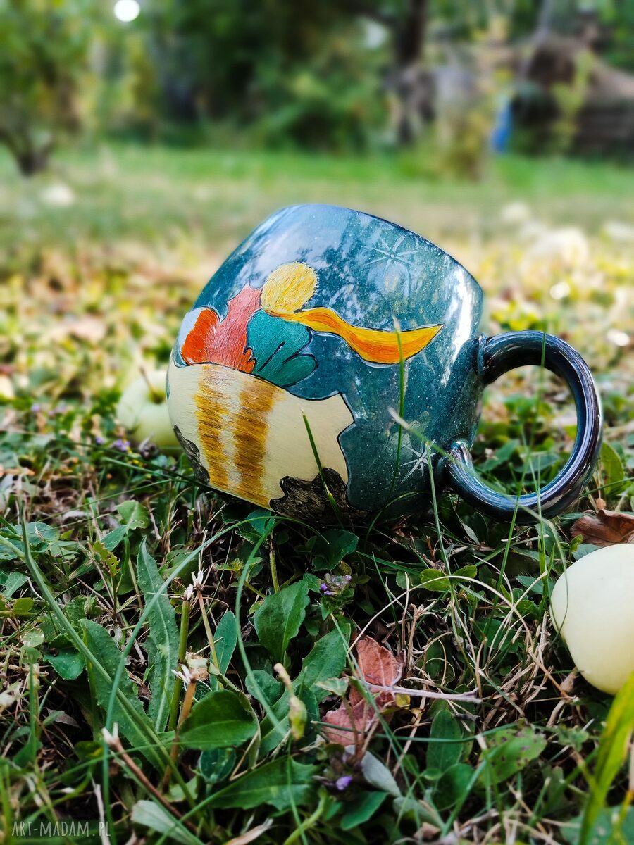 Duży kubek do kawy baryłka 500 ml - ręcznie malowany Mały Książę