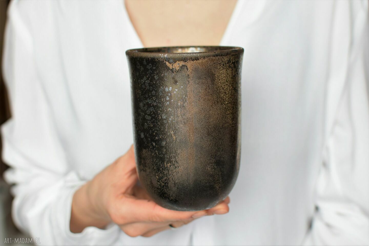 Duży Kubek Ceramiczny 550ml Złoto & Srebro