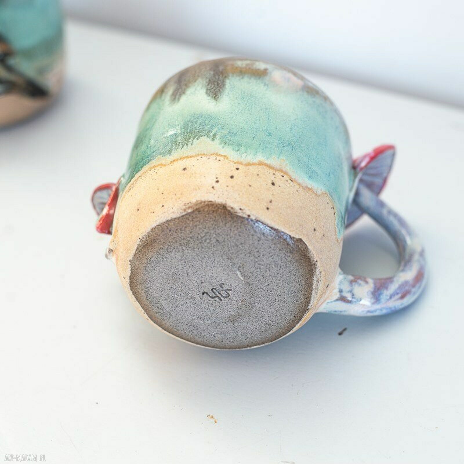 Duży kubek z muchomorem handmade Amanita Beach - ok. 450 ml