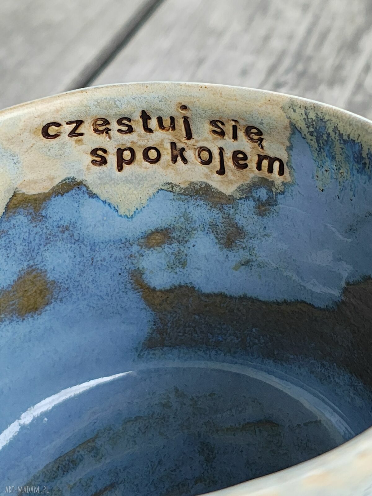 Duży kubek ceramiczny na herbatę 400 ml z ptaszkiem