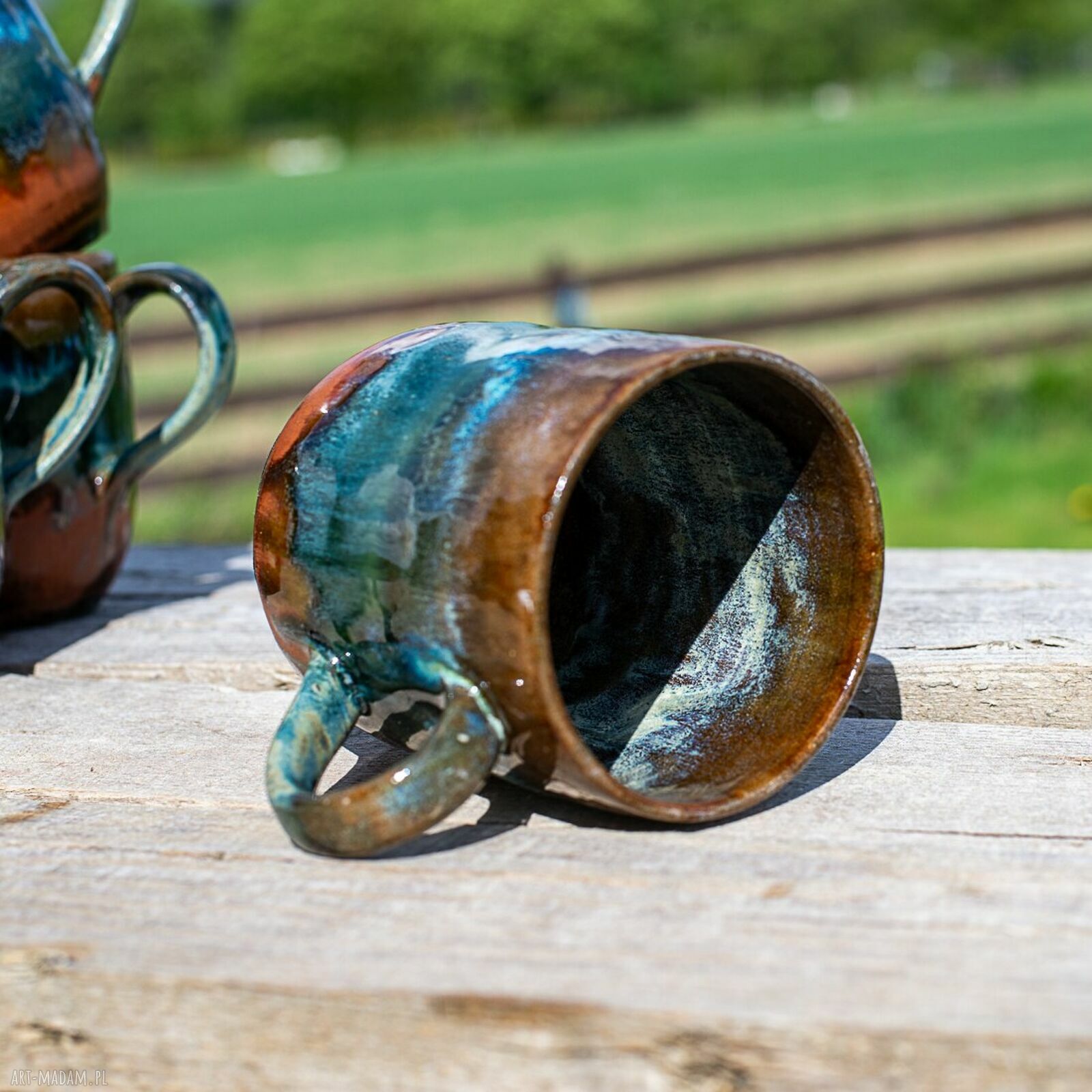 Duży kubek ceramiczny Torfowiska Izery - rękodzieło, ok. 400 ml
