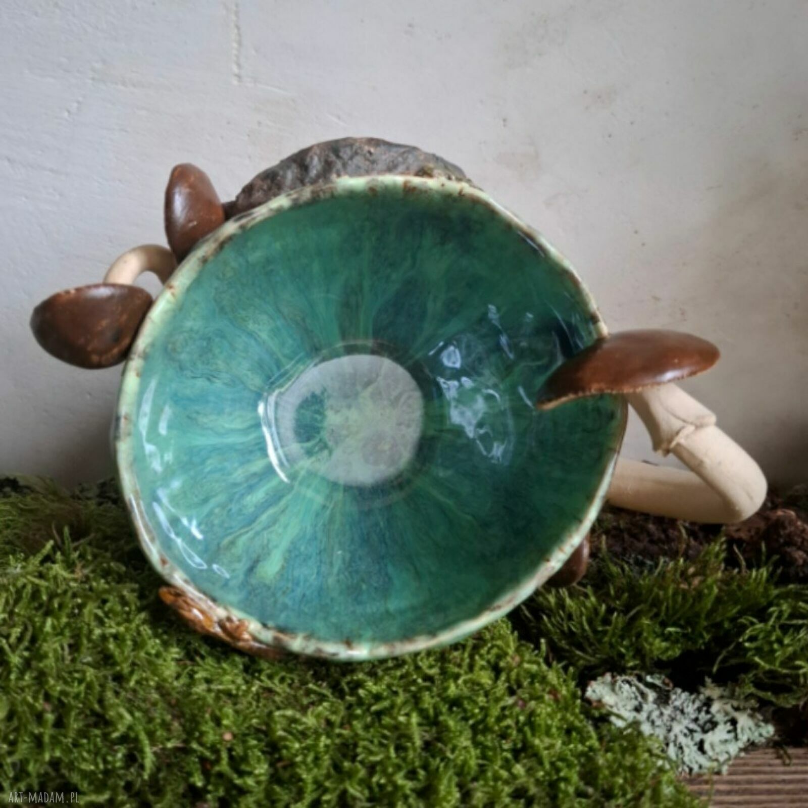 Duży kubek ceramiczny z motywem lasu i drzwi - Leśny