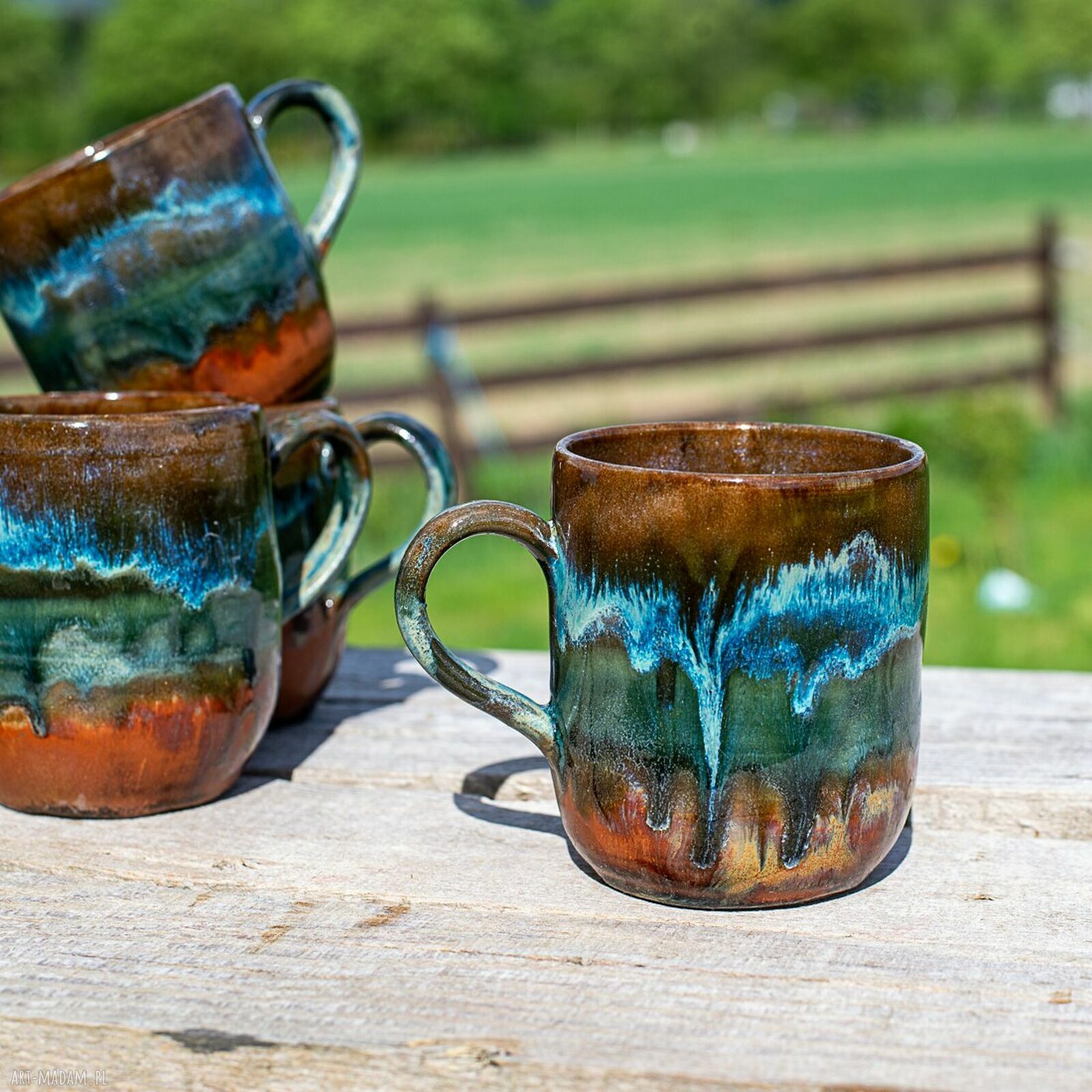 Duży kubek ceramiczny Torfowiska Izery - rękodzieło, ok. 400 ml