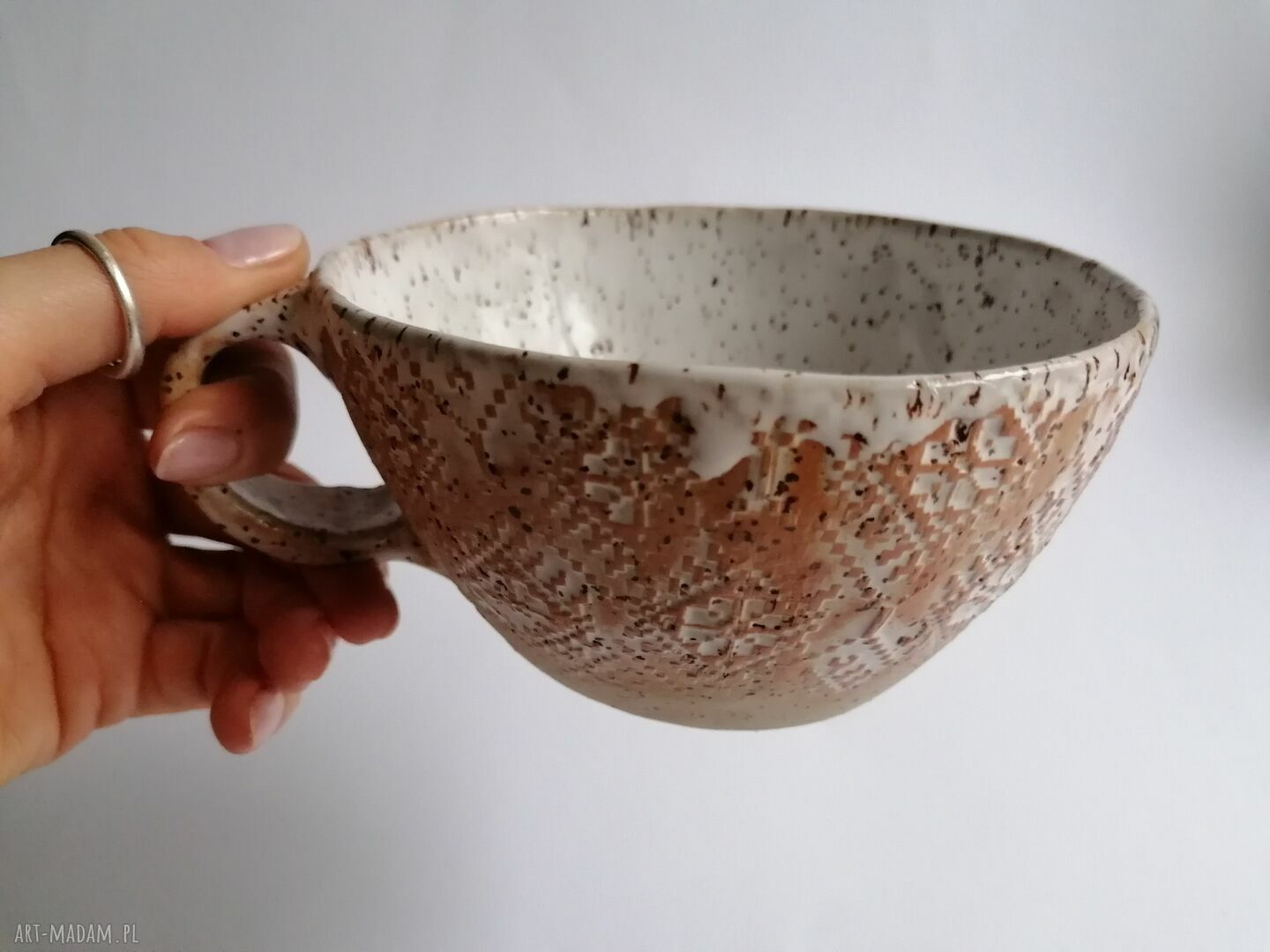 Duży kubek ceramiczny "jak ciepły sweter"