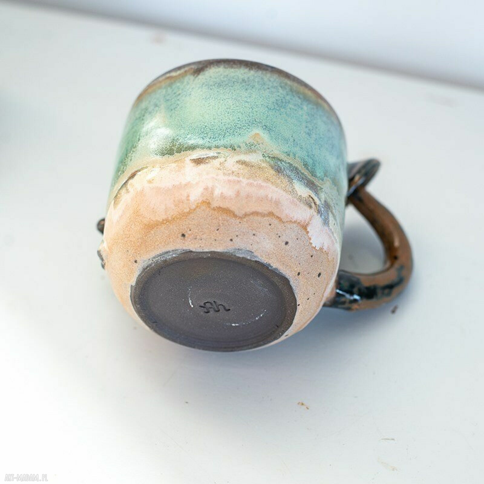 Duży kubek z grzybkami ceramiczny - ok. 500 ml, rękodzieło Azul Horse